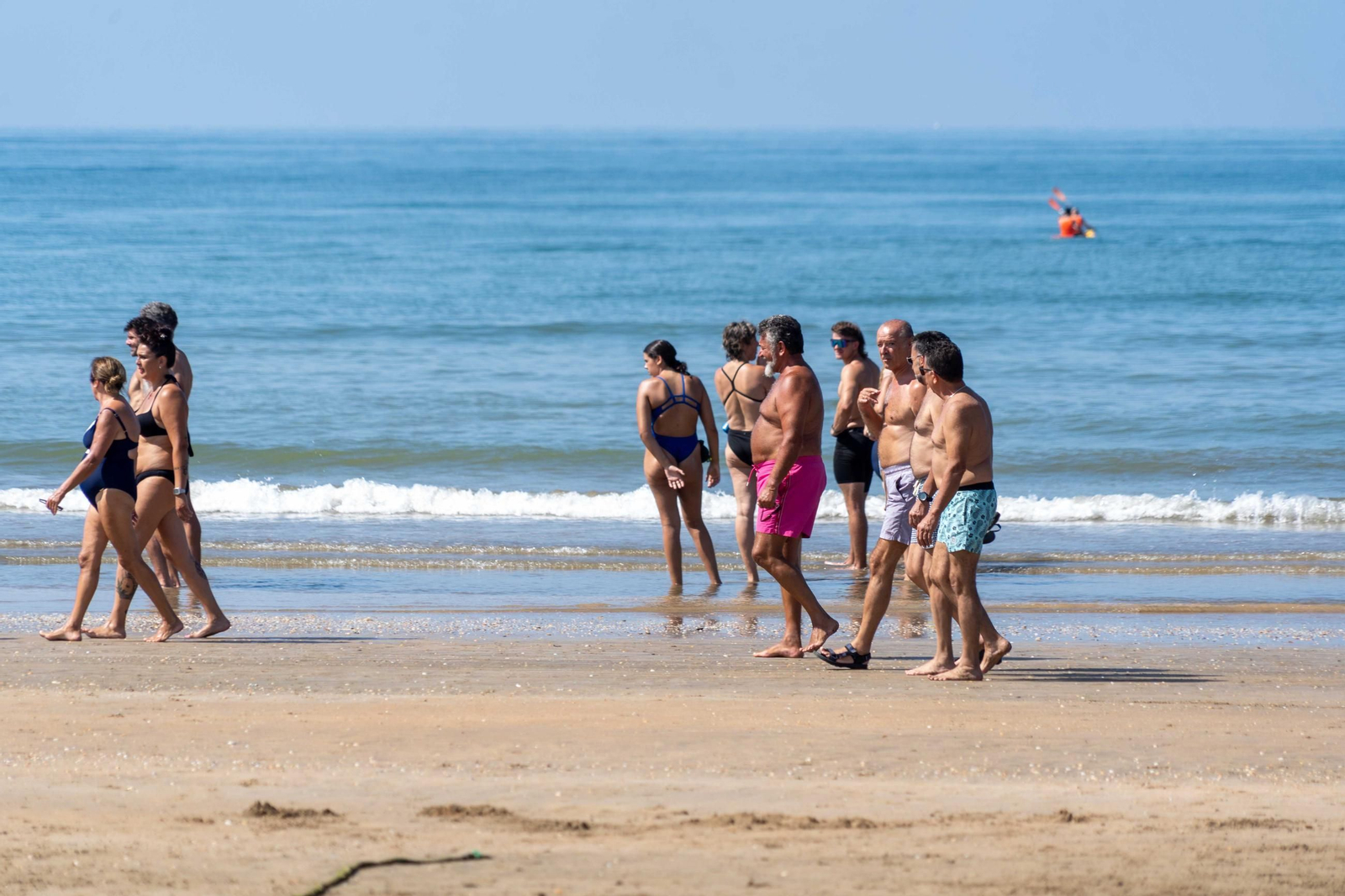 Ambiente de las playas de Punta Umbría la mañana del sábado 9 de agosto