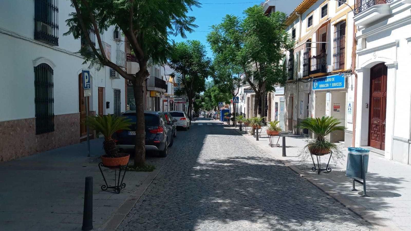 Una calle de Montalbán, vacía, durante la mañana del domingo.