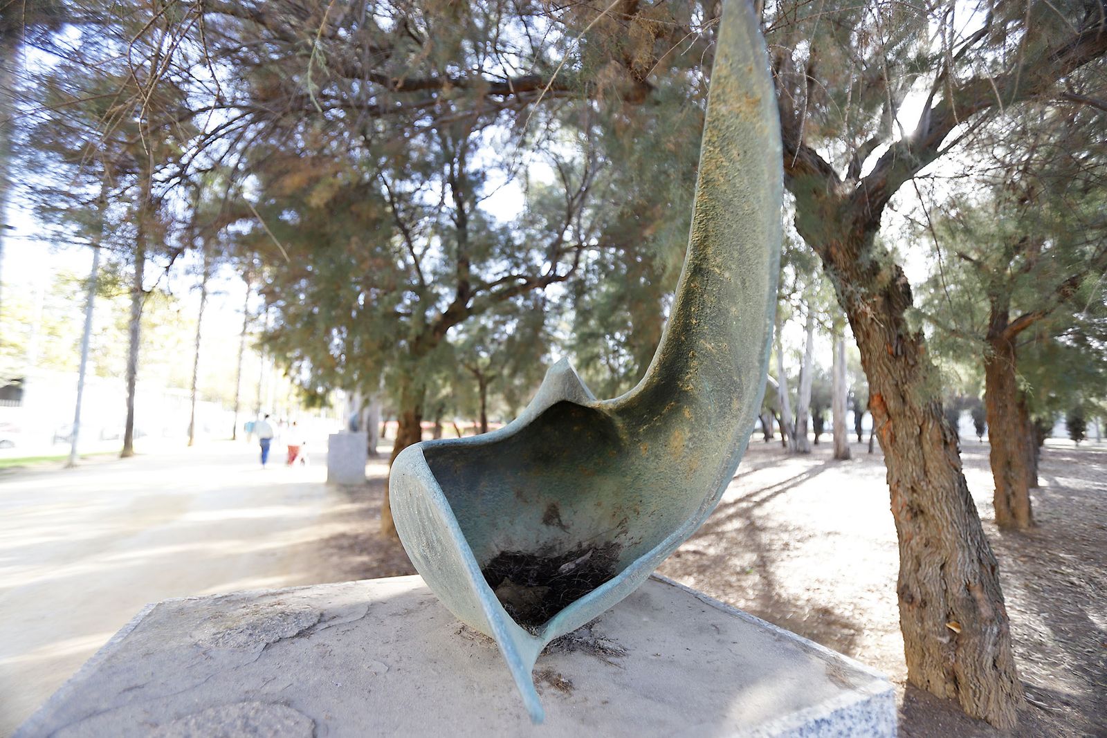 Imágenes del actual estado de las esculturas del museo al aire libre de Huelva