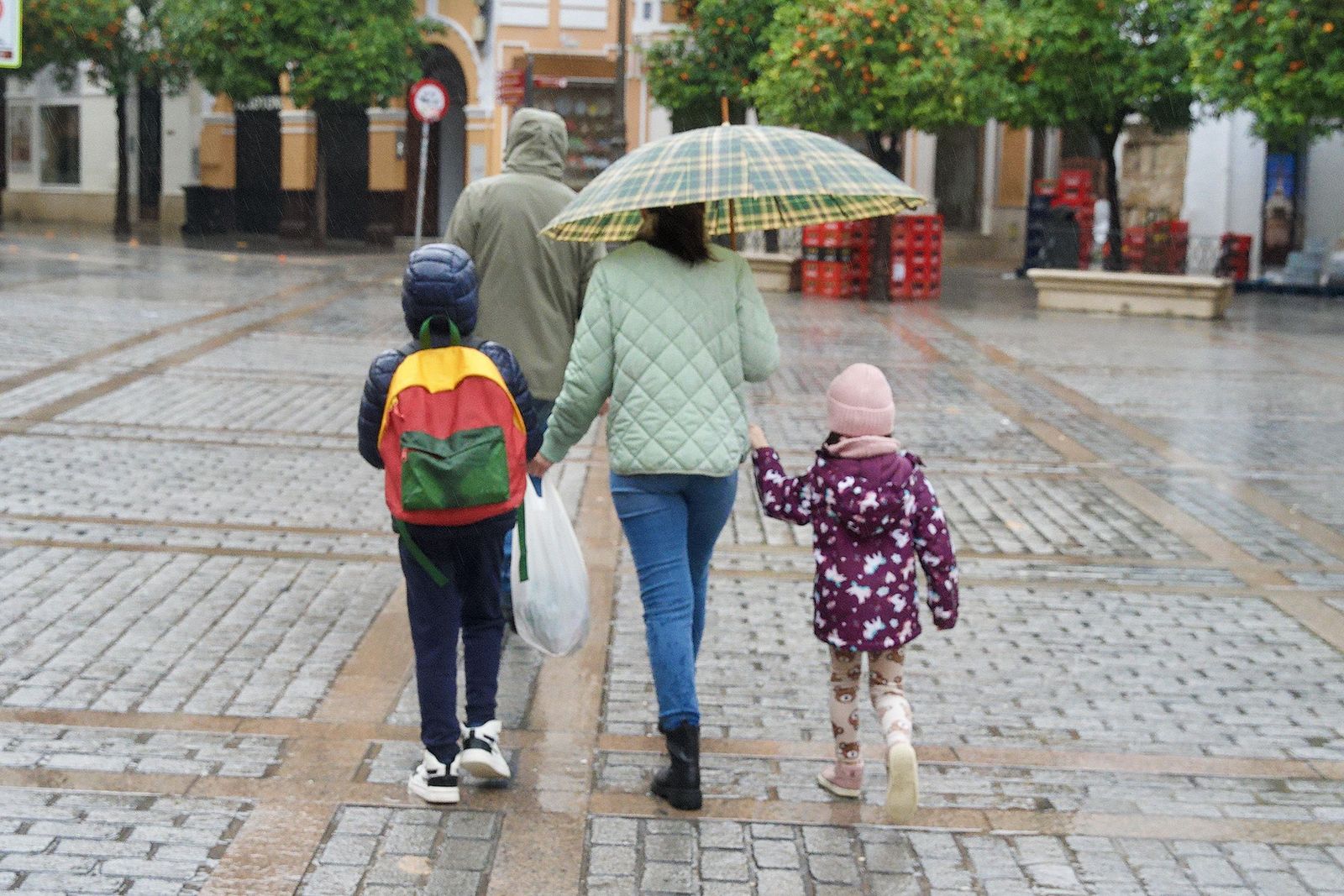 Escolares el día en el que se recuperó la actividad lectiva en Andalucía.