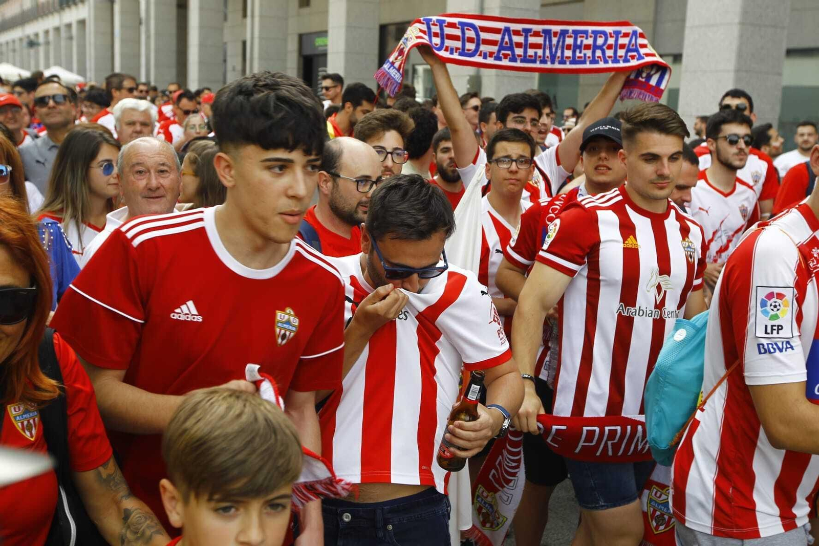 Imágenes de la afición del Almería en Leganés
