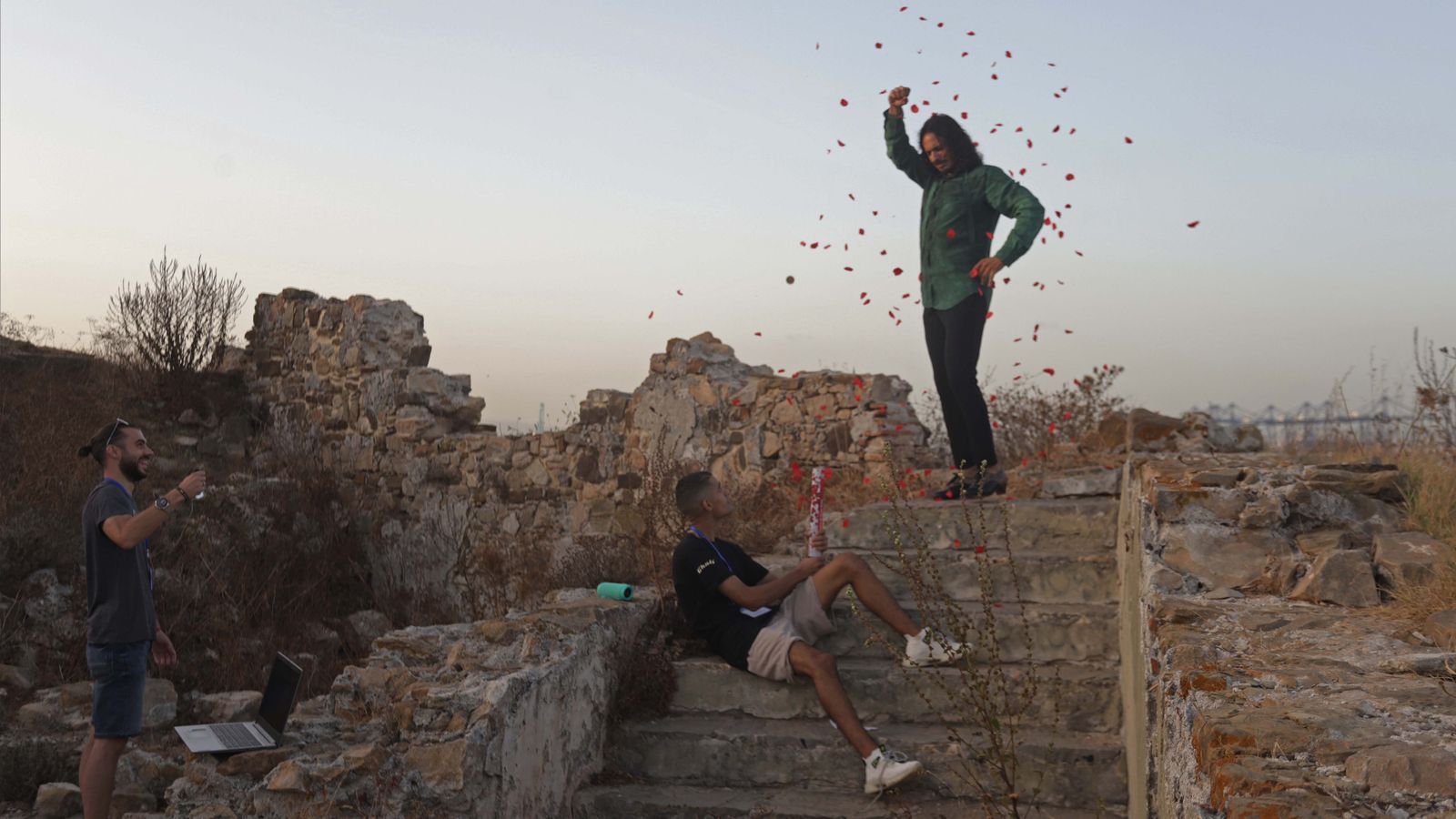 Fotos de la grabación en Algeciras del documental de Ghali Naoufal sobre la cultura árabe y española