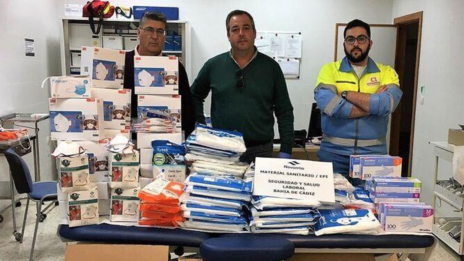 Material sanitario recogido en los tres astilleros de la Bahía de Cádiz. Material sanitario recogido en los tres astilleros de la Bahía de Cádiz.