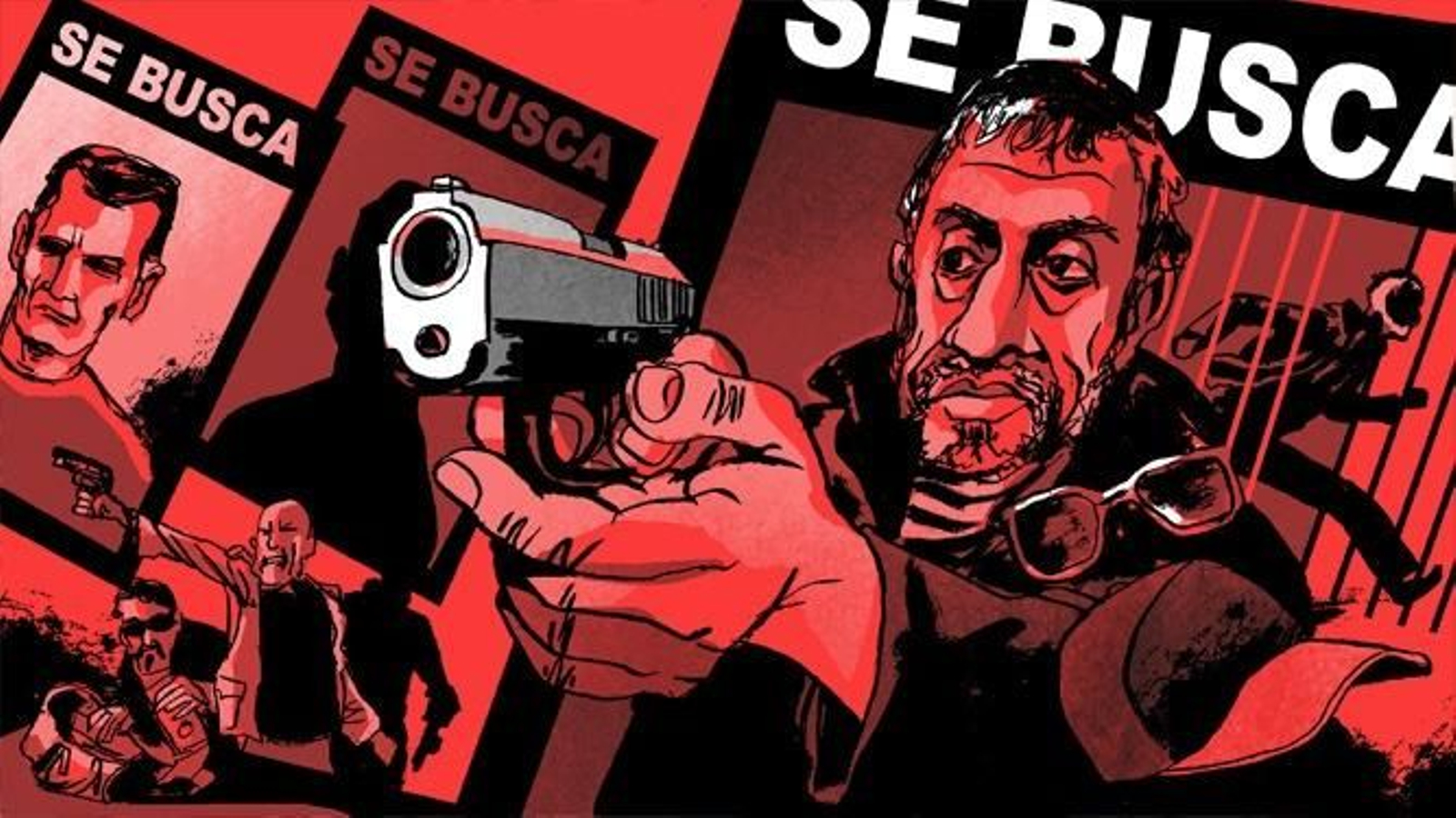 El atracador Manuel Rodríguez López 'El Mojonero', en una caricatura