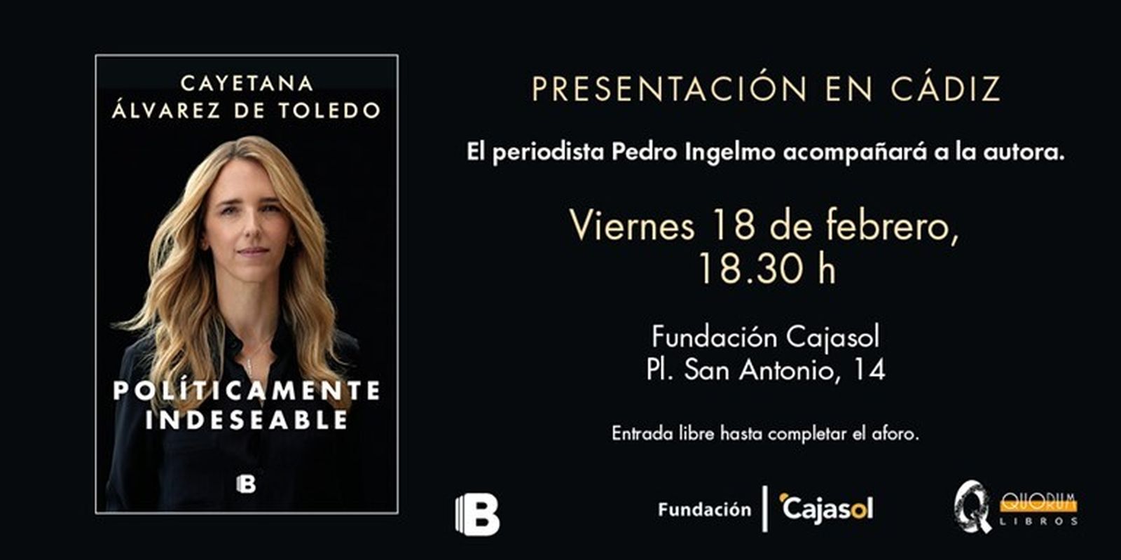 Cayetana Álvarez de Toledo presenta su libro en Cádiz