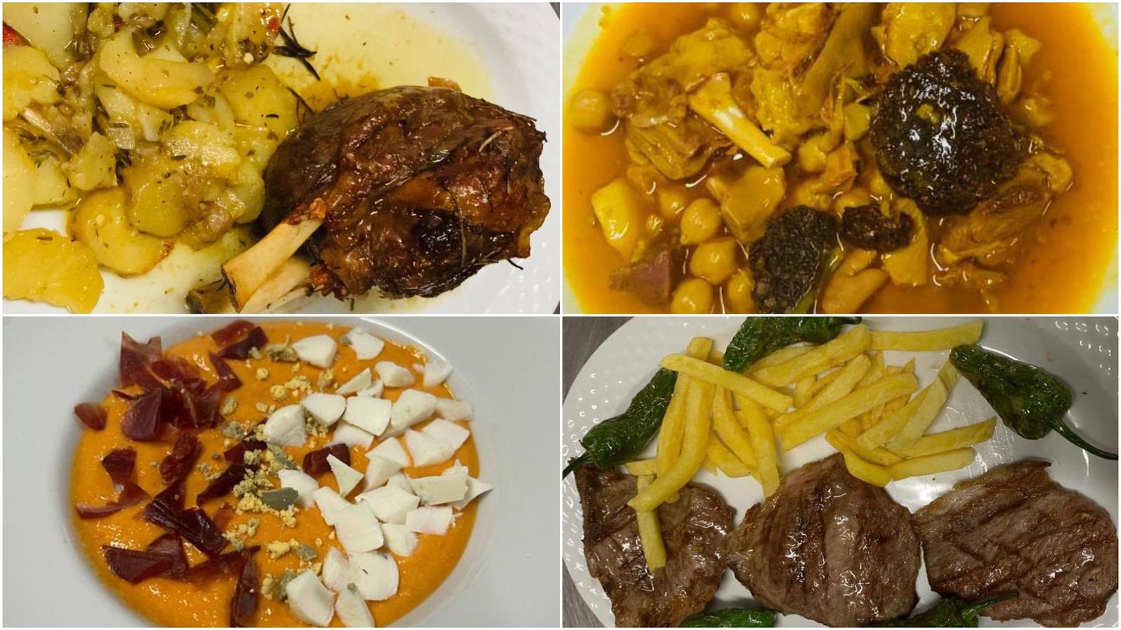 Platos que se pueden disfrutar en la Venta El Cordobés.