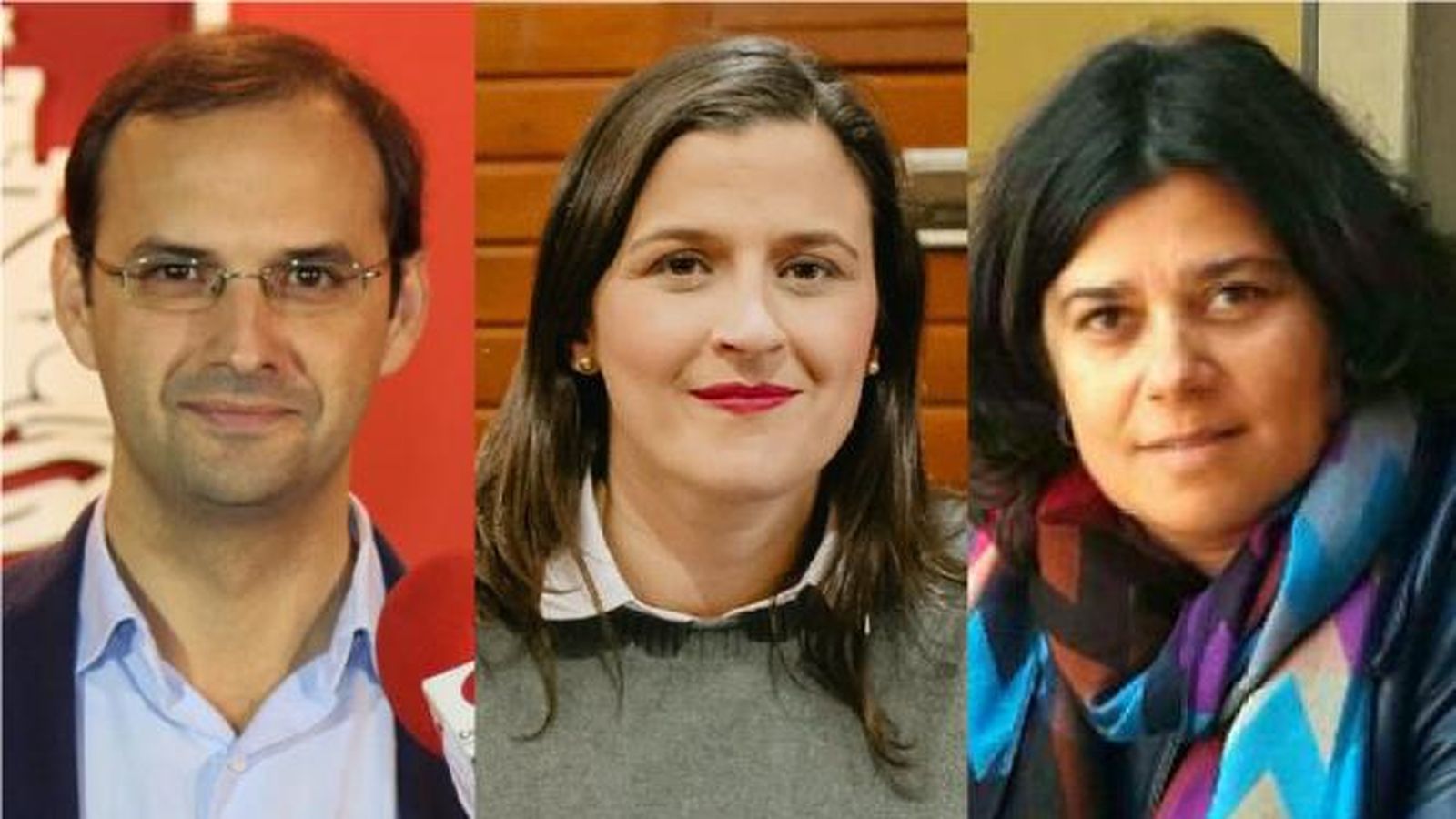 Víctor Mora (PSOE), Carmen Pérez (PP) y Carmen Álvarez (IU)