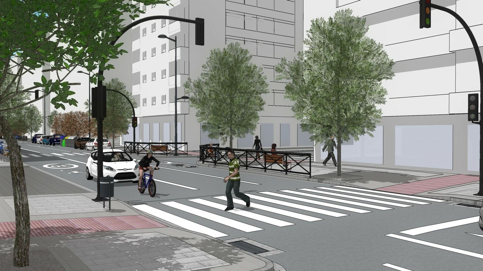 Aspecto parcial de la calle Palencia tras su remodelación