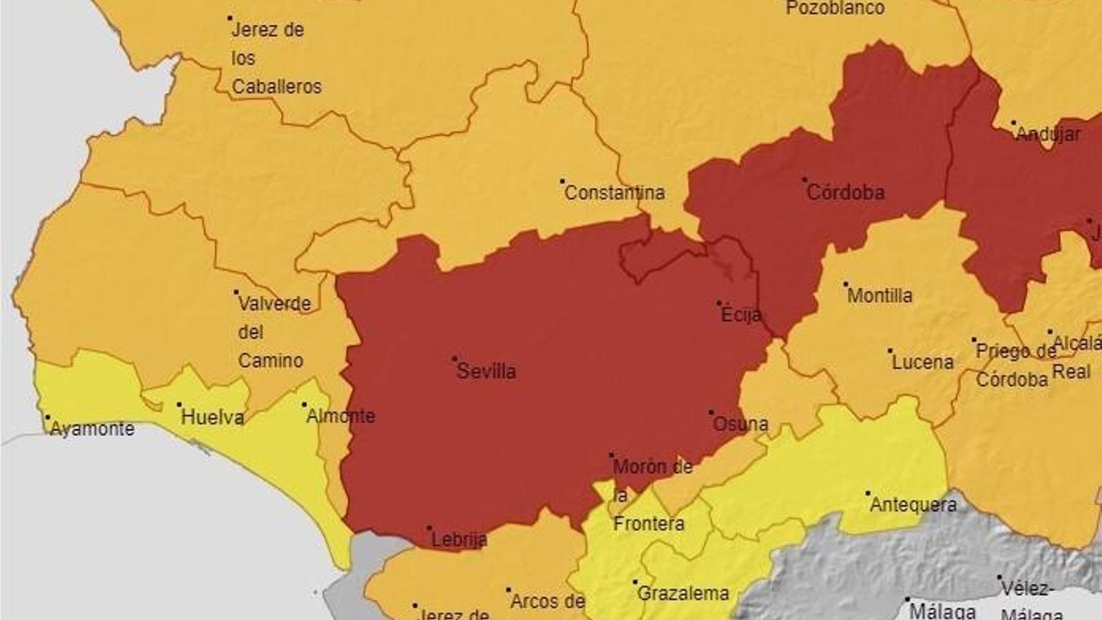 Avisos rojos por calor para el viernes 12 de agosto.