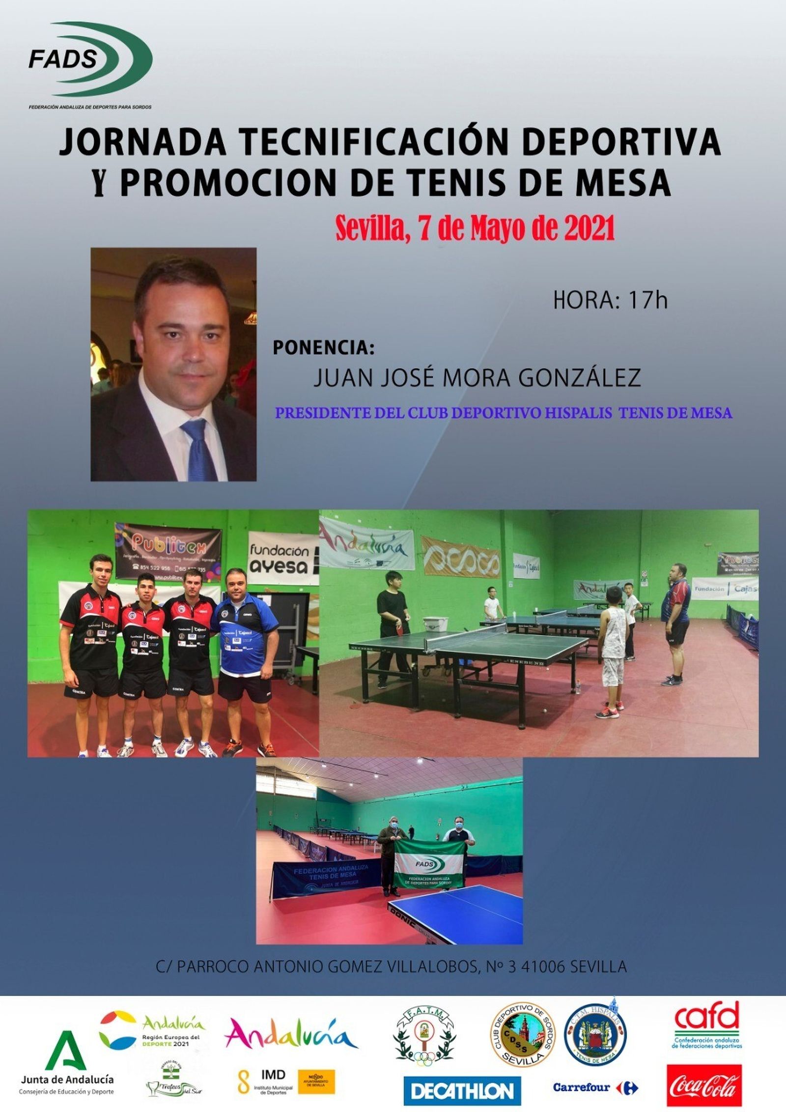 Jornadas de tecnificación de tenis de mesa para sordos.