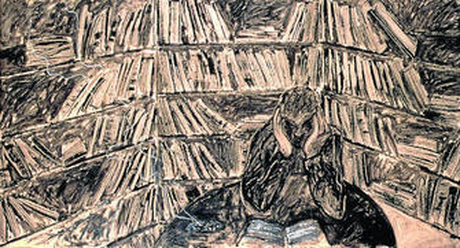 1. 'Biblioteca', una obra de la etapa temprana de Miquel Barceló. 2. La obra de Teun Hocks incluida en la muestra de la Colección ACB en el Casino de la Exposición.