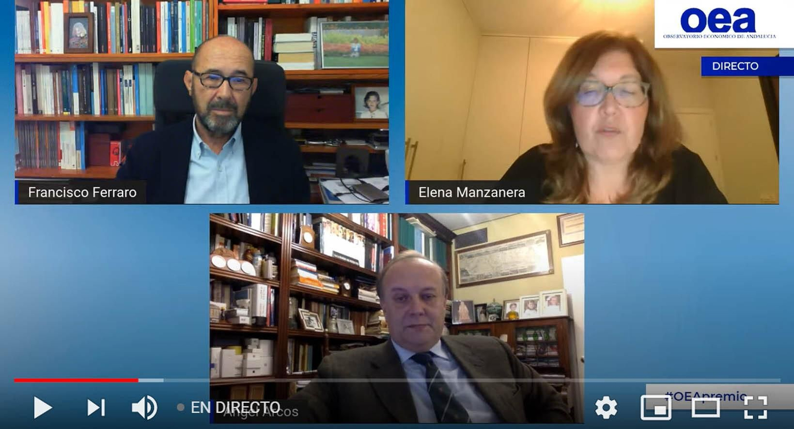 Francisco Ferraro, Elena Manzanera y Ángel Arcos Vargas