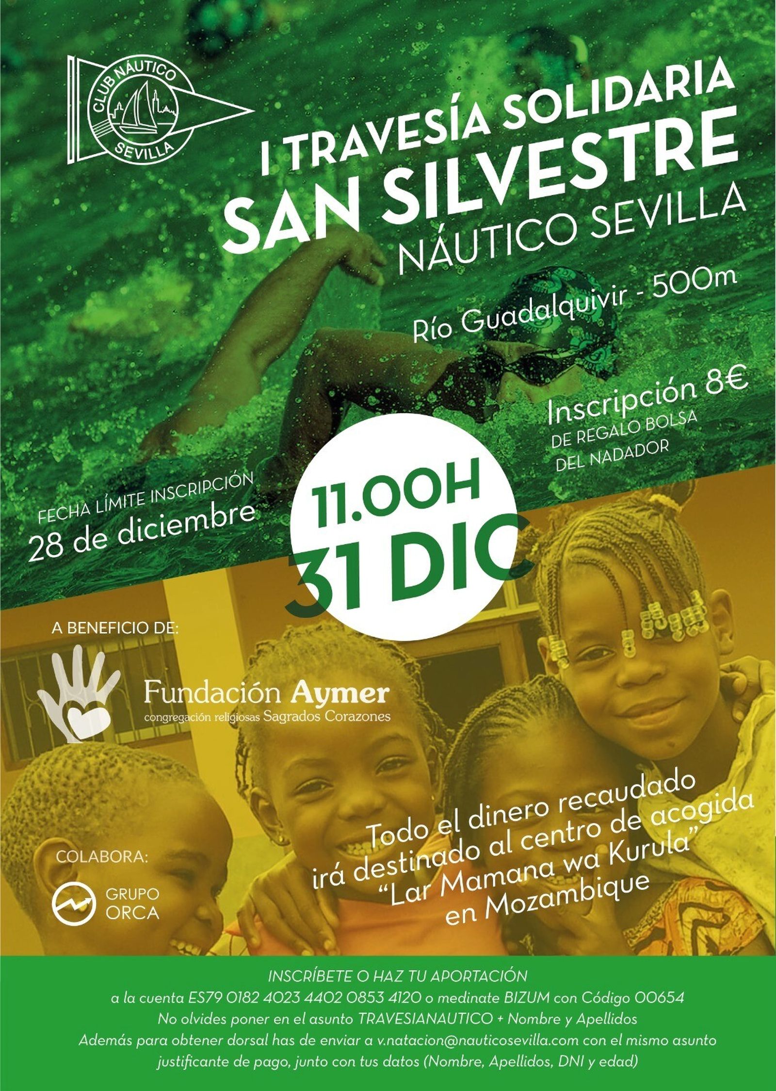 El cartel de la travesía solidaria San Silvestre Club Náutico Sevilla.