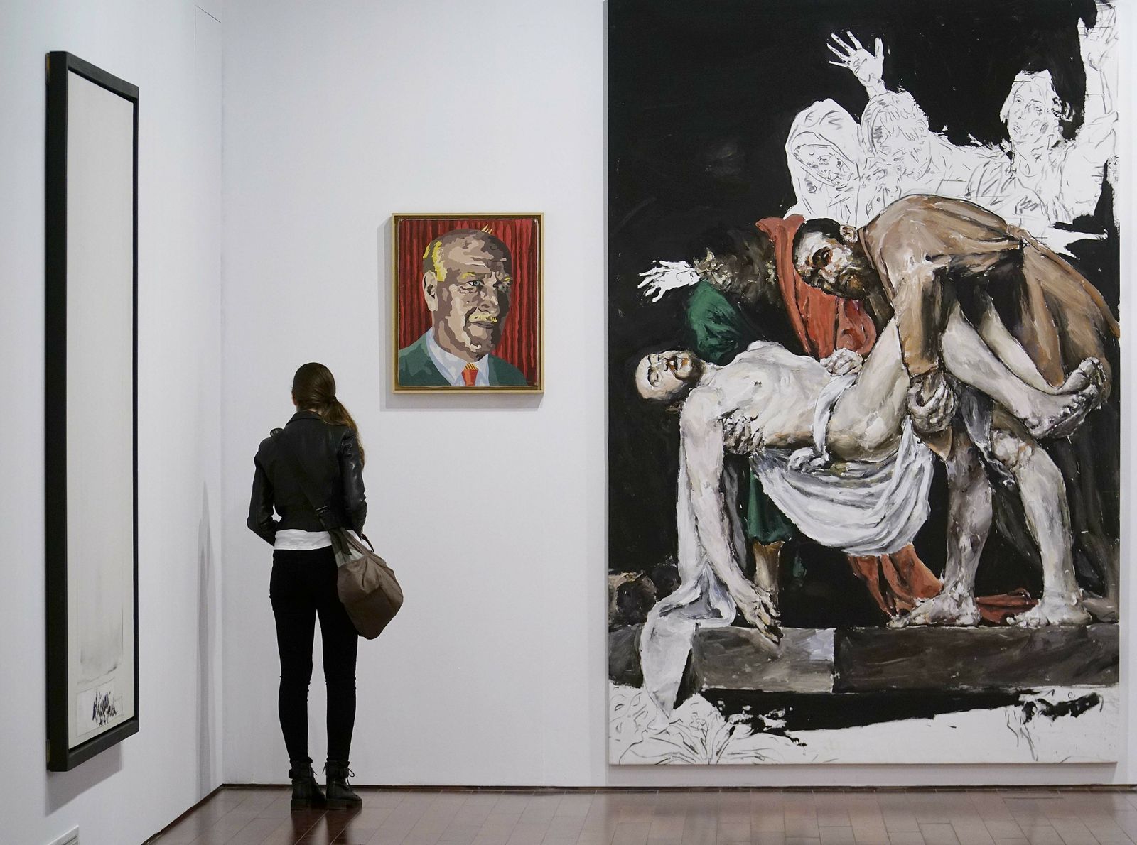 Estancias de Santa Clara durante la inauguración de la muestra, el viernes por la noche.