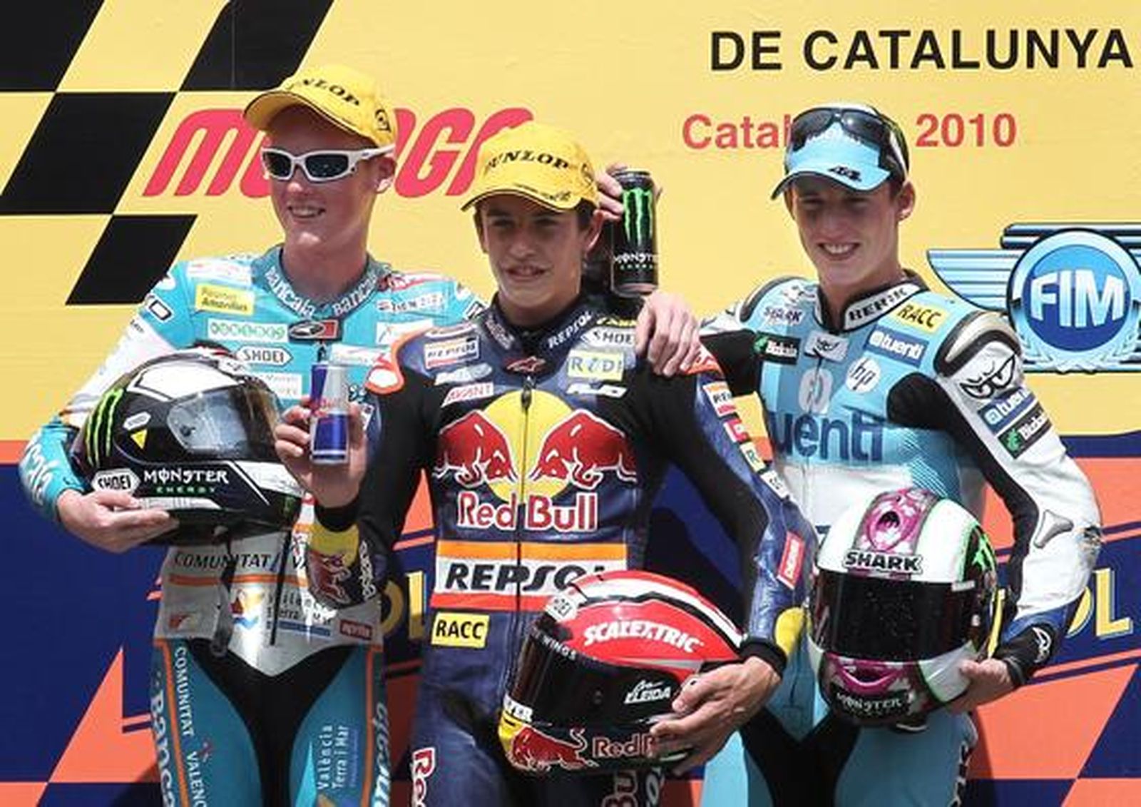 Podio de 125cc. con Marc Márquez a la cabeza.

Foto: efe