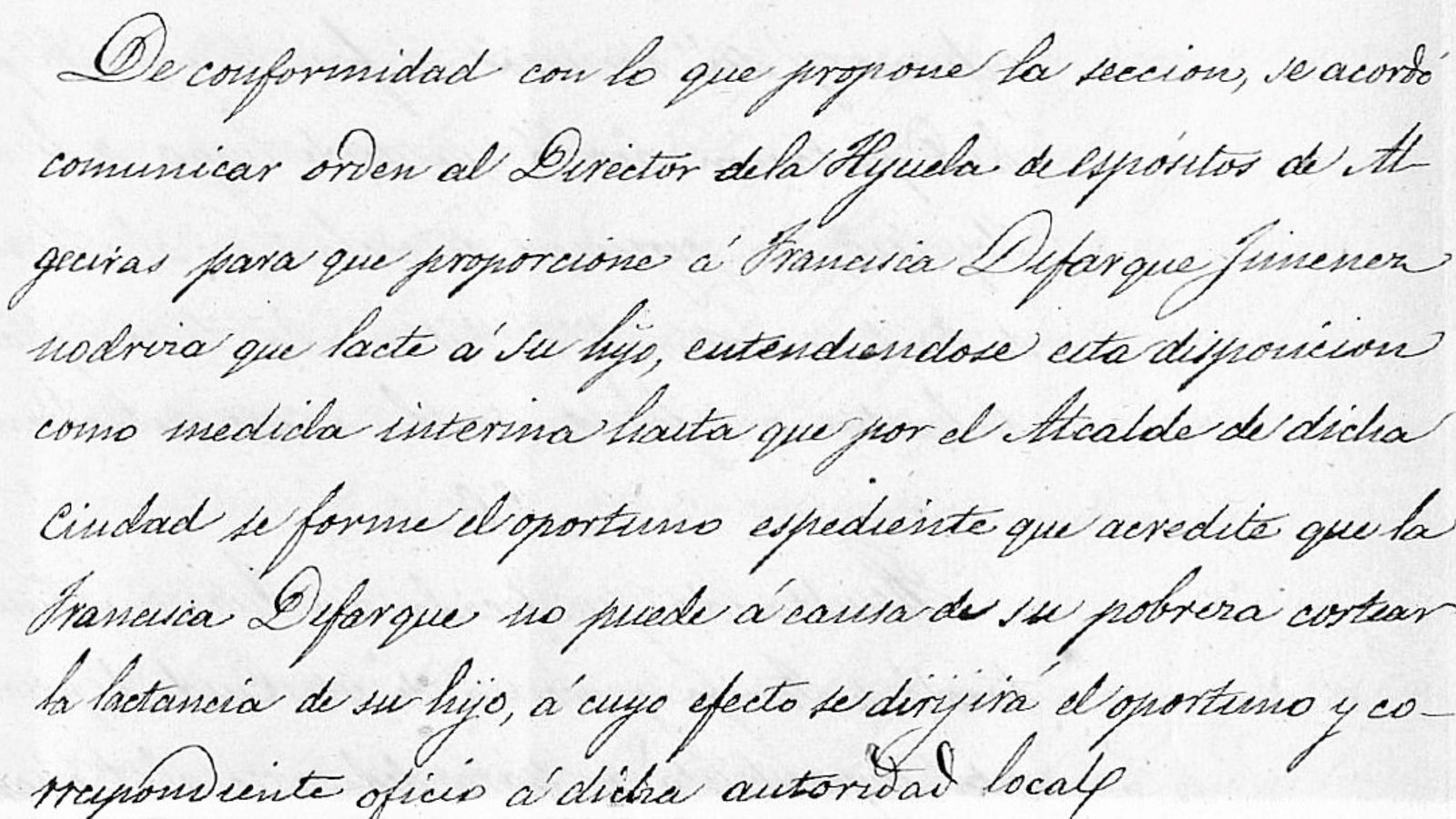 Orden para el director de la Hijuela de Algeciras (1869).