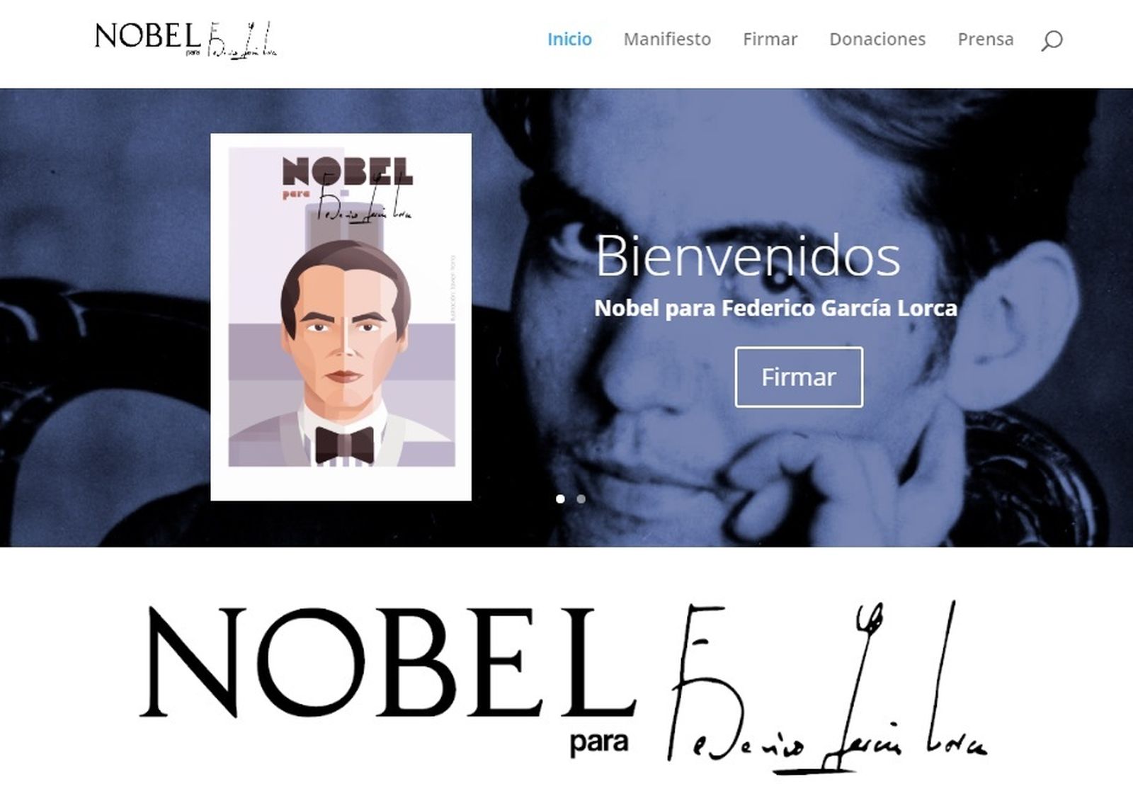 La página web de la campaña luce así desde esta mañana.