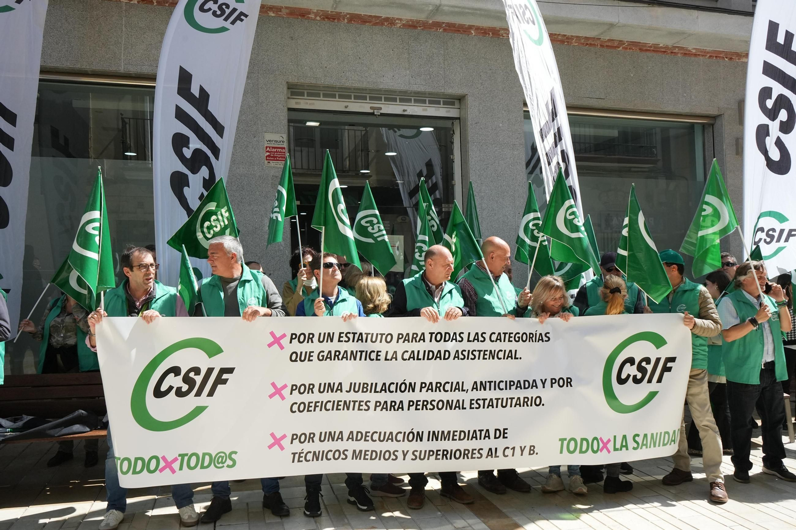 Concentración de CSIF este martes en Huelva.