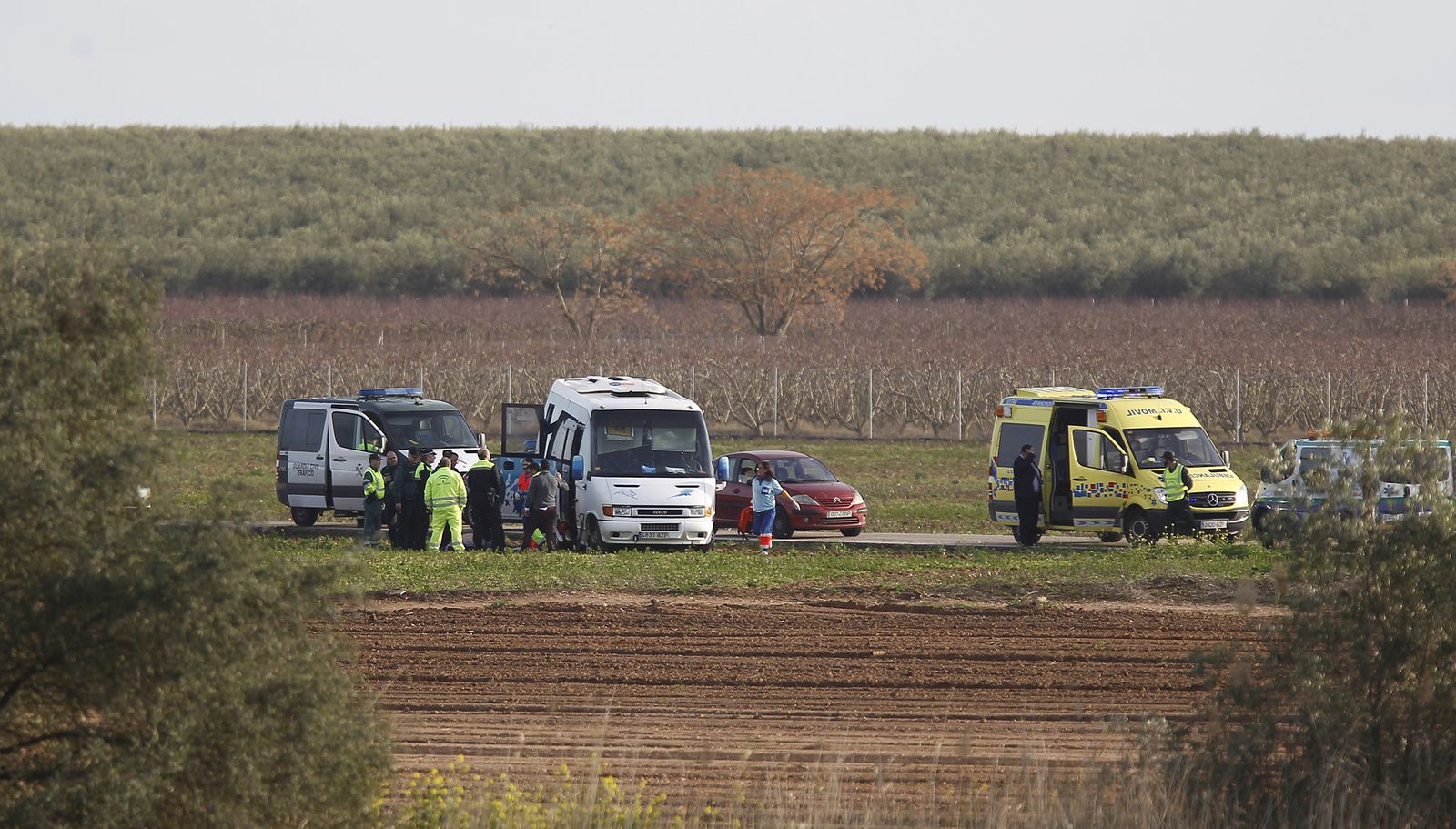 El accidente del autobús escolar, en imágenes