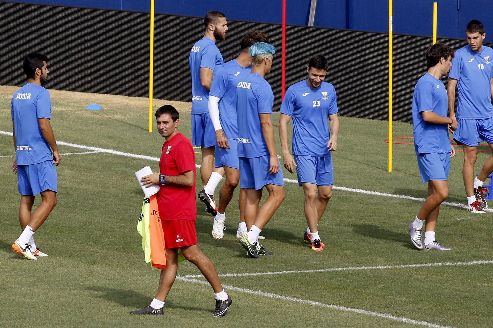 Asier Garitano, en una sesión de comienzos de temporada con el Leganés.