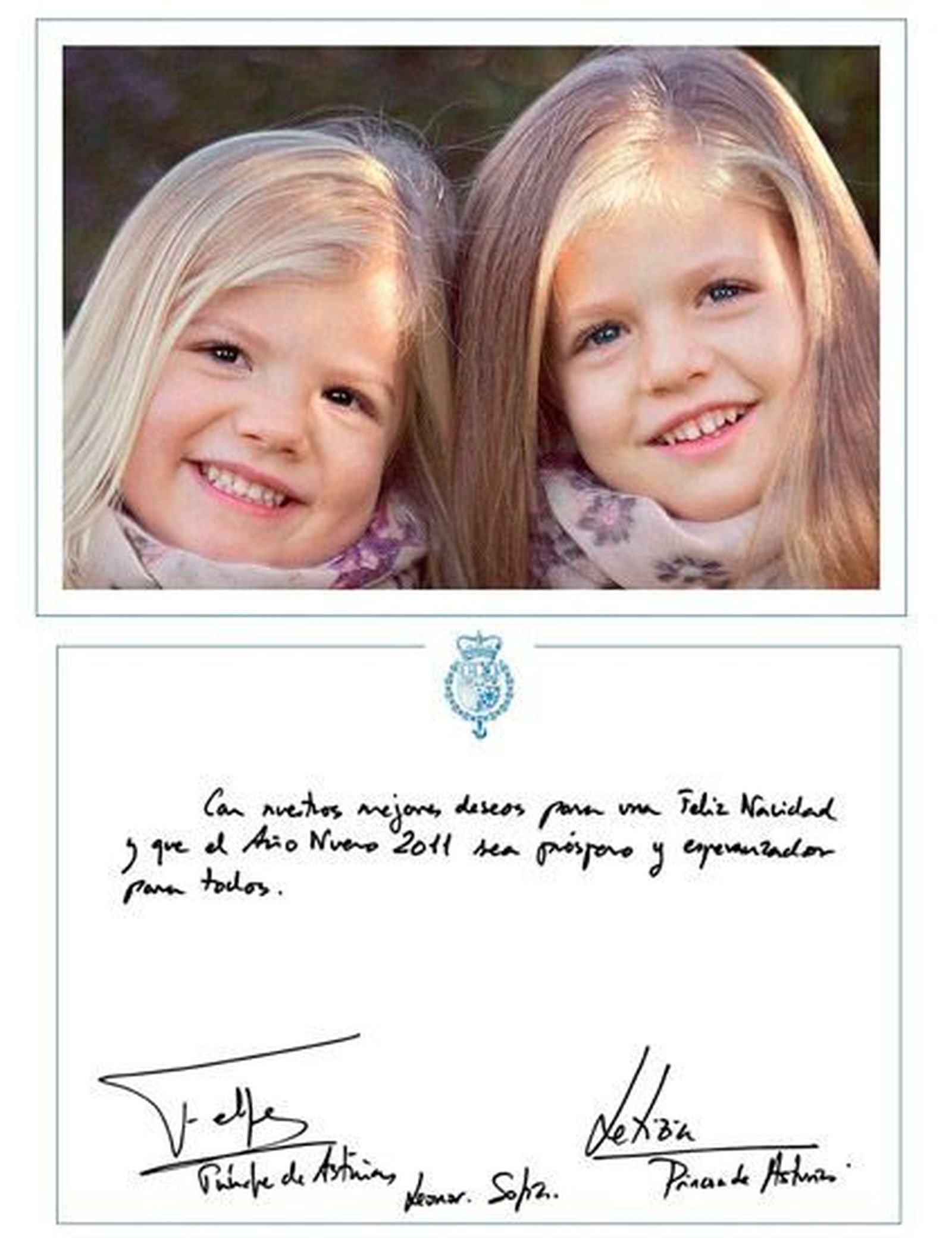 Tierna imagen de la princesa Leonor y La infanta Sofía, muy pequeñas, en 2010.