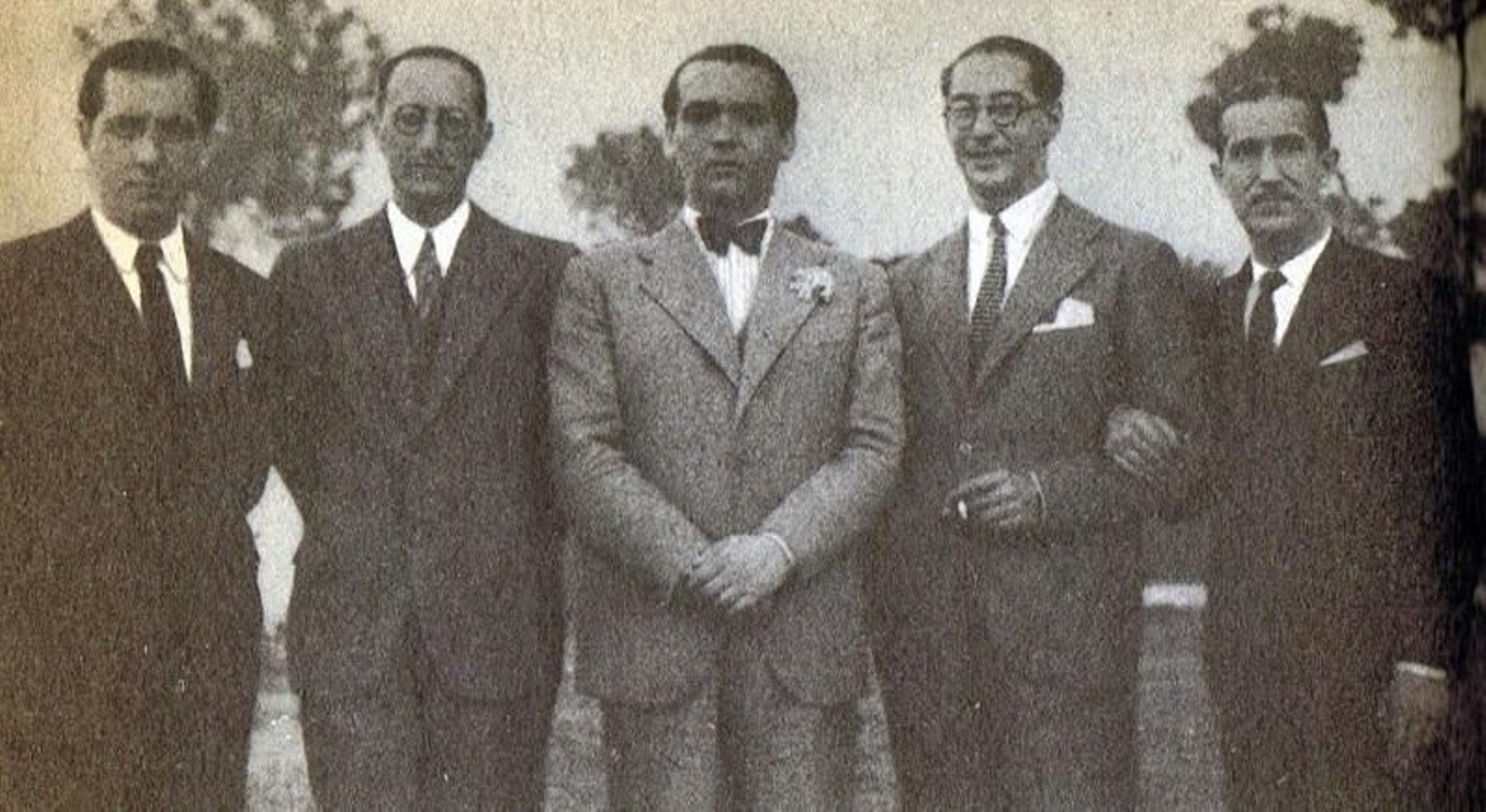 Romero Murube, Jorge Guillén, Federico García Lorca, José Antonio Rubio Sacristán y Pepín Bello, en los años 30.