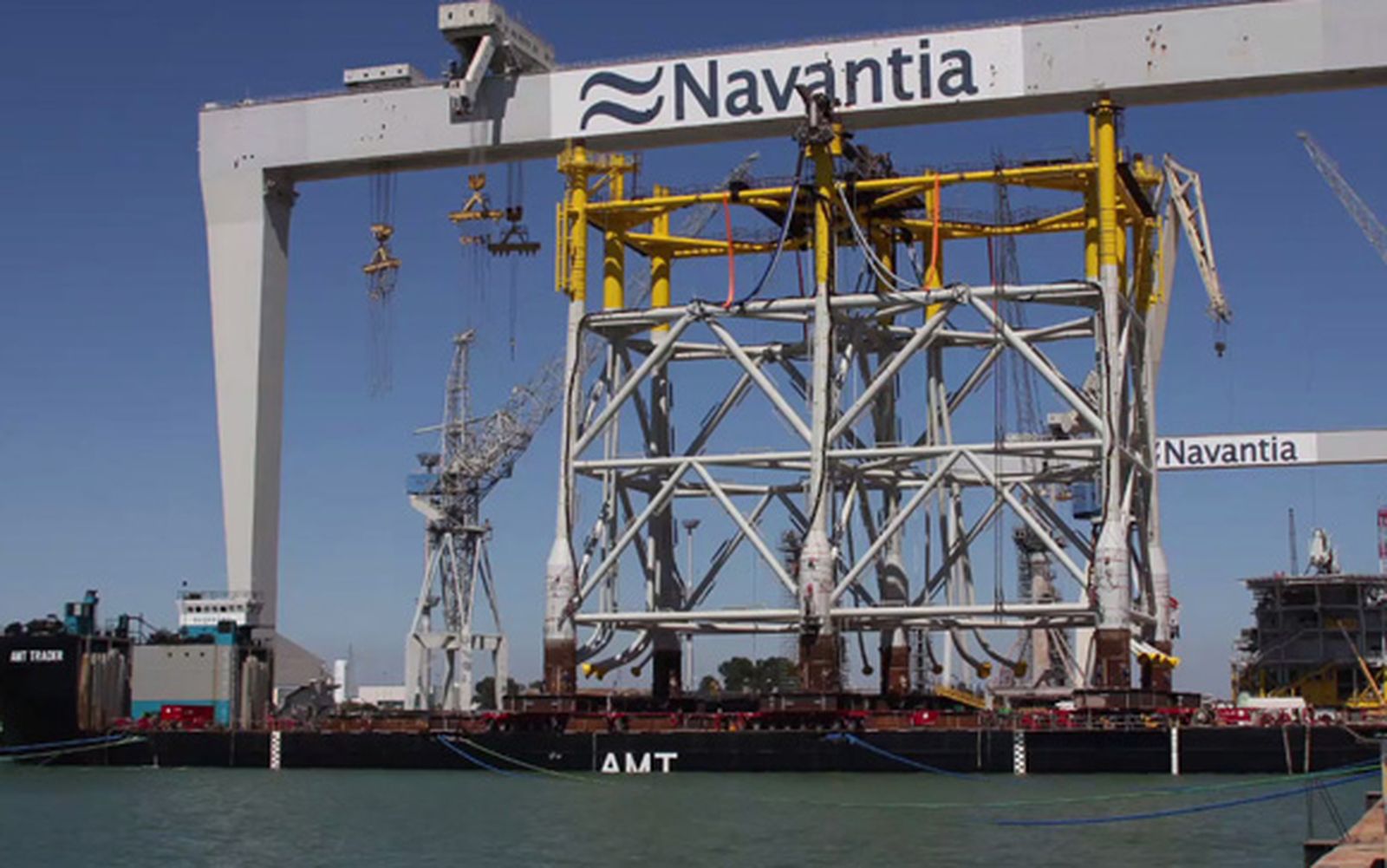 Imagen de la subestación y la plataforma Wikinger.