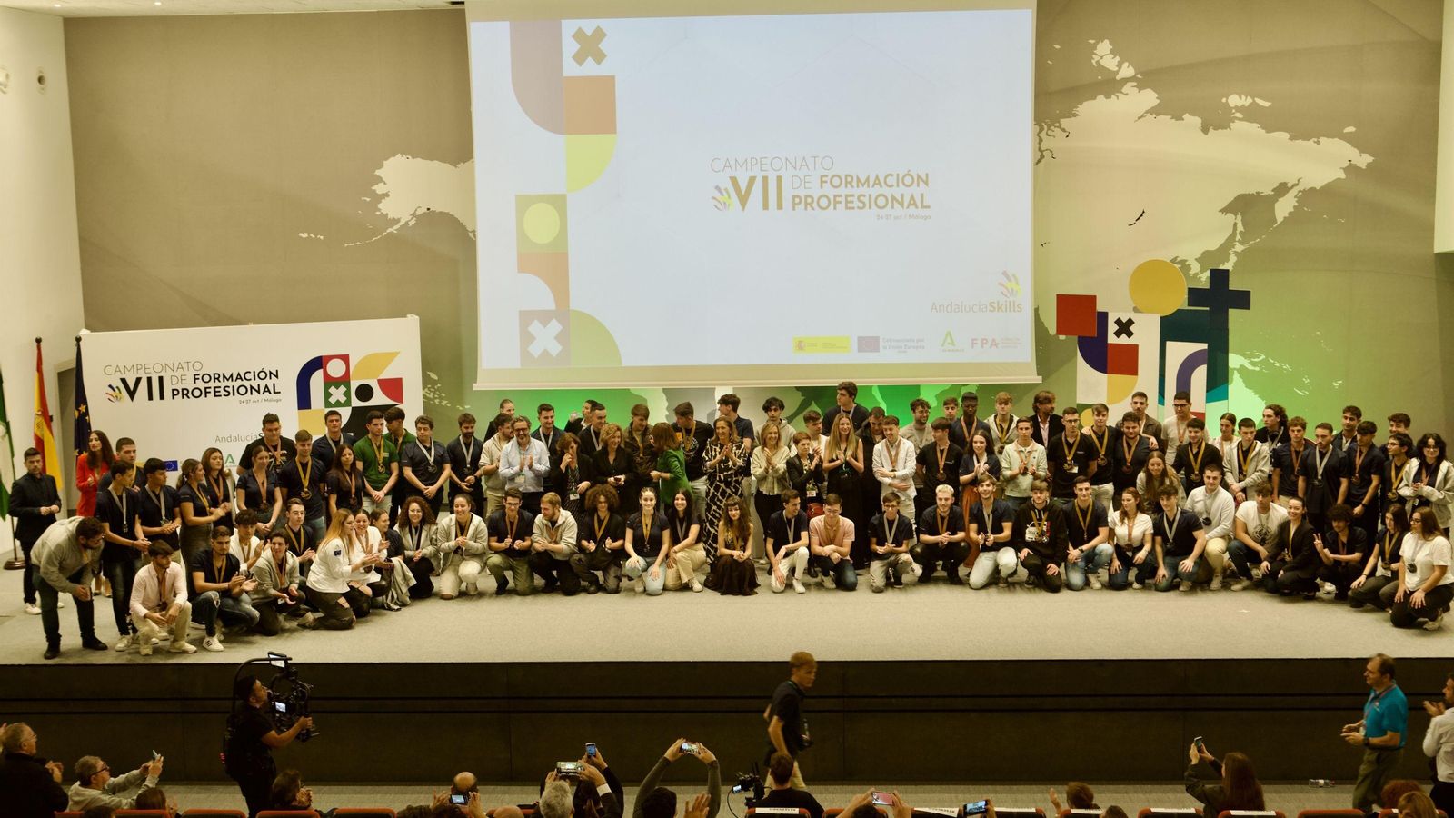 Todos los premiados en el campeonato celebrado en Málaga.