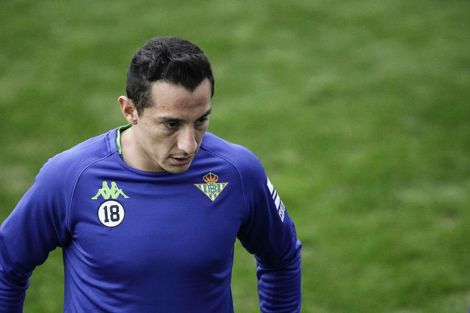 Guardado, durante un entrenamiento del equipo verdiblanco.