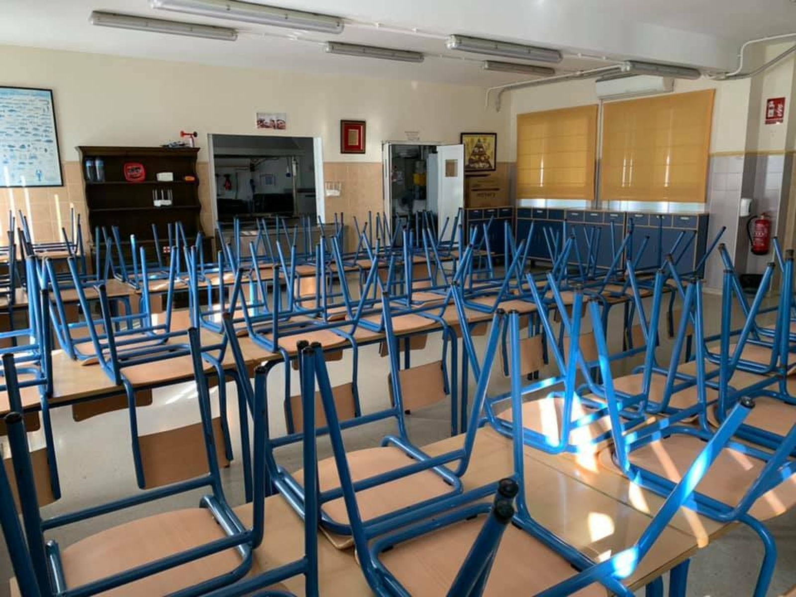 Un aula en el colegio Tierno Galván de Castellar.