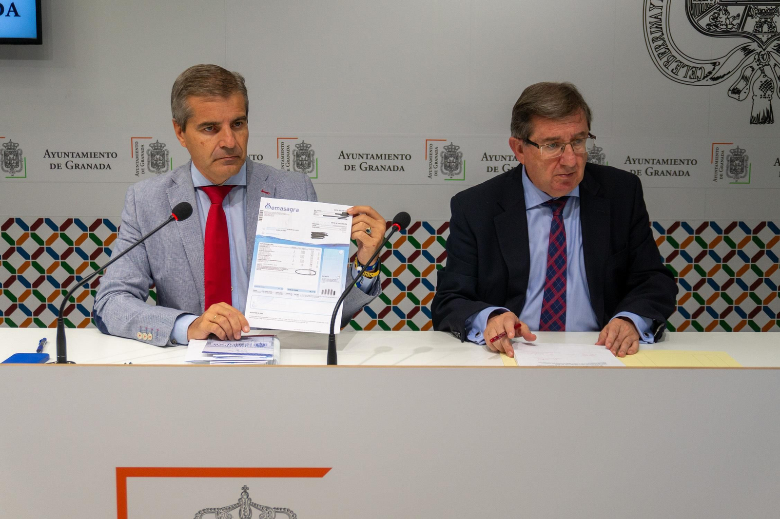 Los concejales del PP en el Ayuntamiento de Granada, Cesar Diaz y Luis González