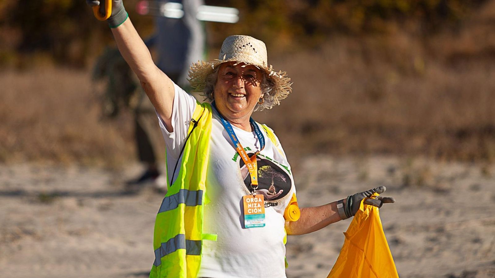 Milagros Cuenca, integrante de la Asociación, en la actividad de Doñana