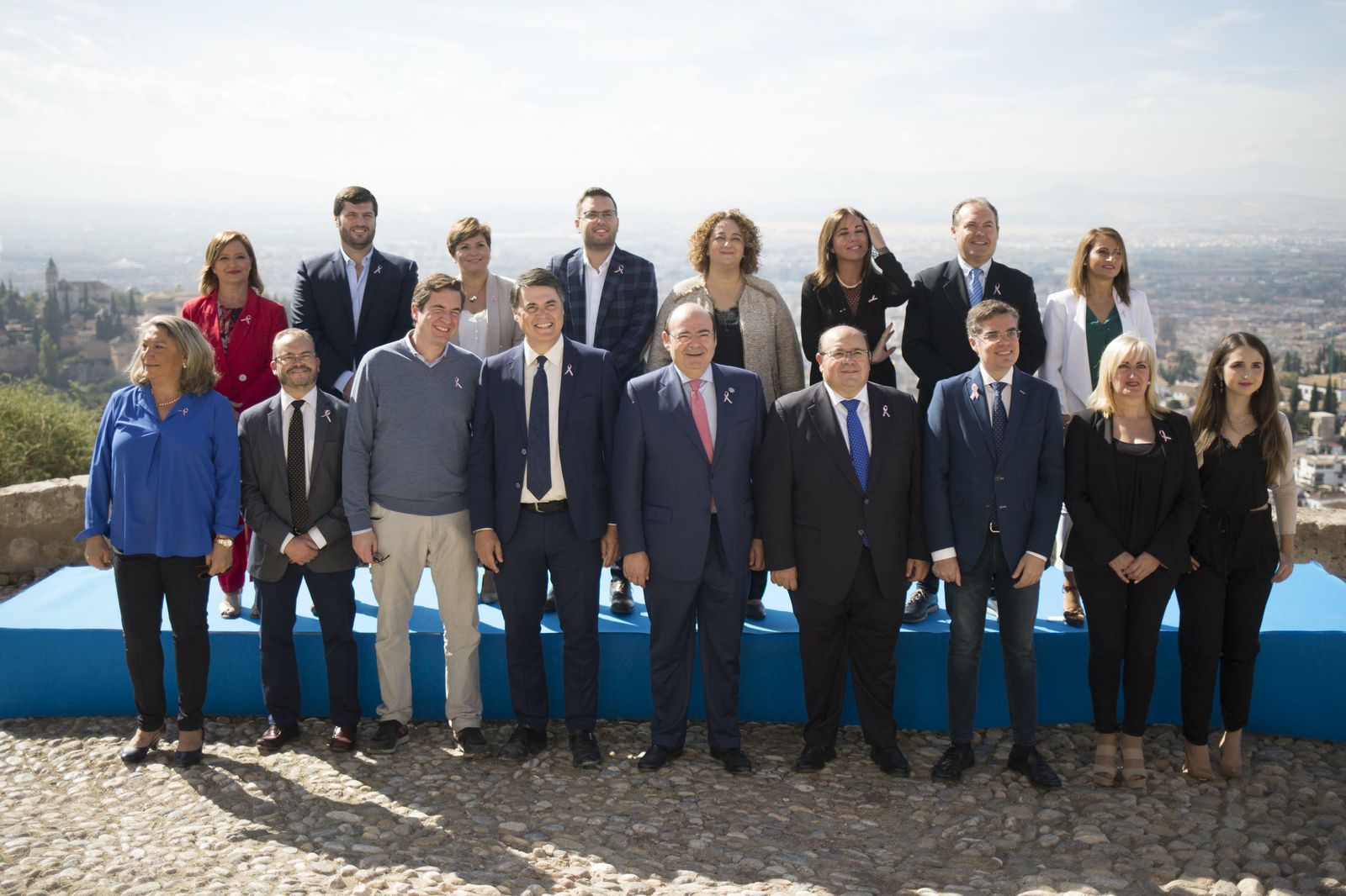 José Antonio Robles, Vicente Azpitarte y Celia Santiago, los tres candidatos del PP al Senado.
