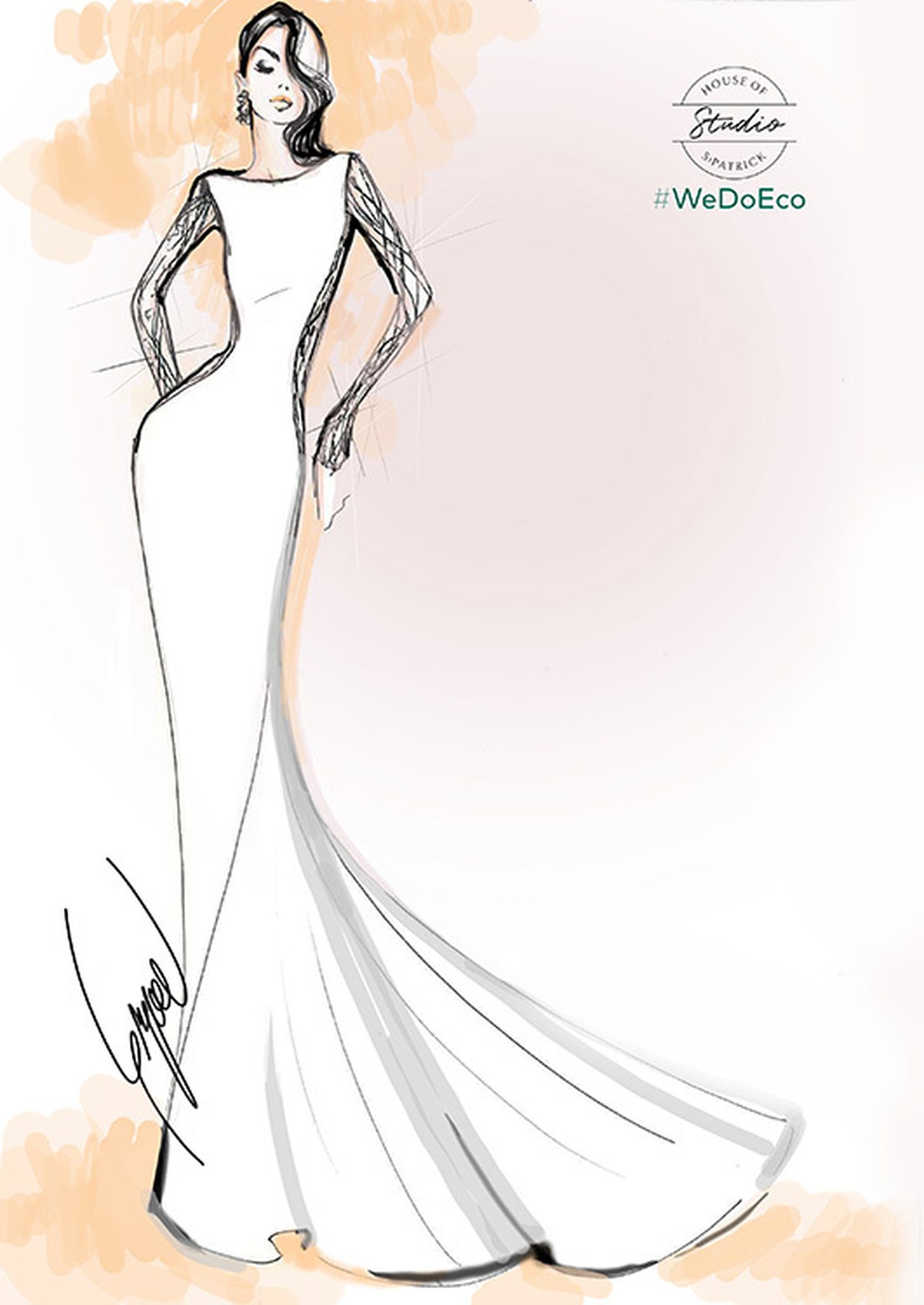 Boceto de uno de los nuevos diseños de Pronovias.