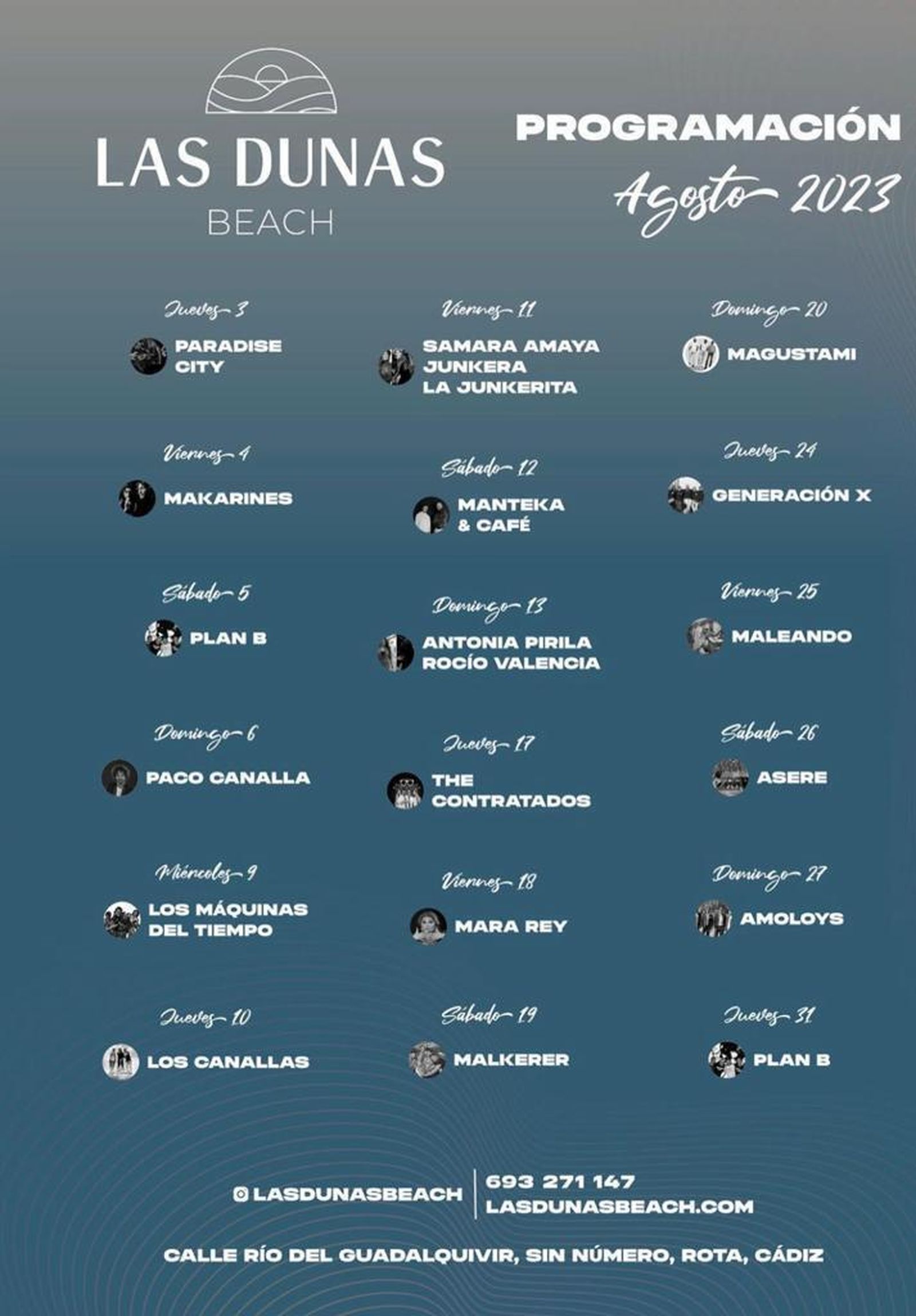 Actuaciones gratis en los chiringuitos de Chipiona, Rota y Sanlúcar del 18 al 20 de agosto