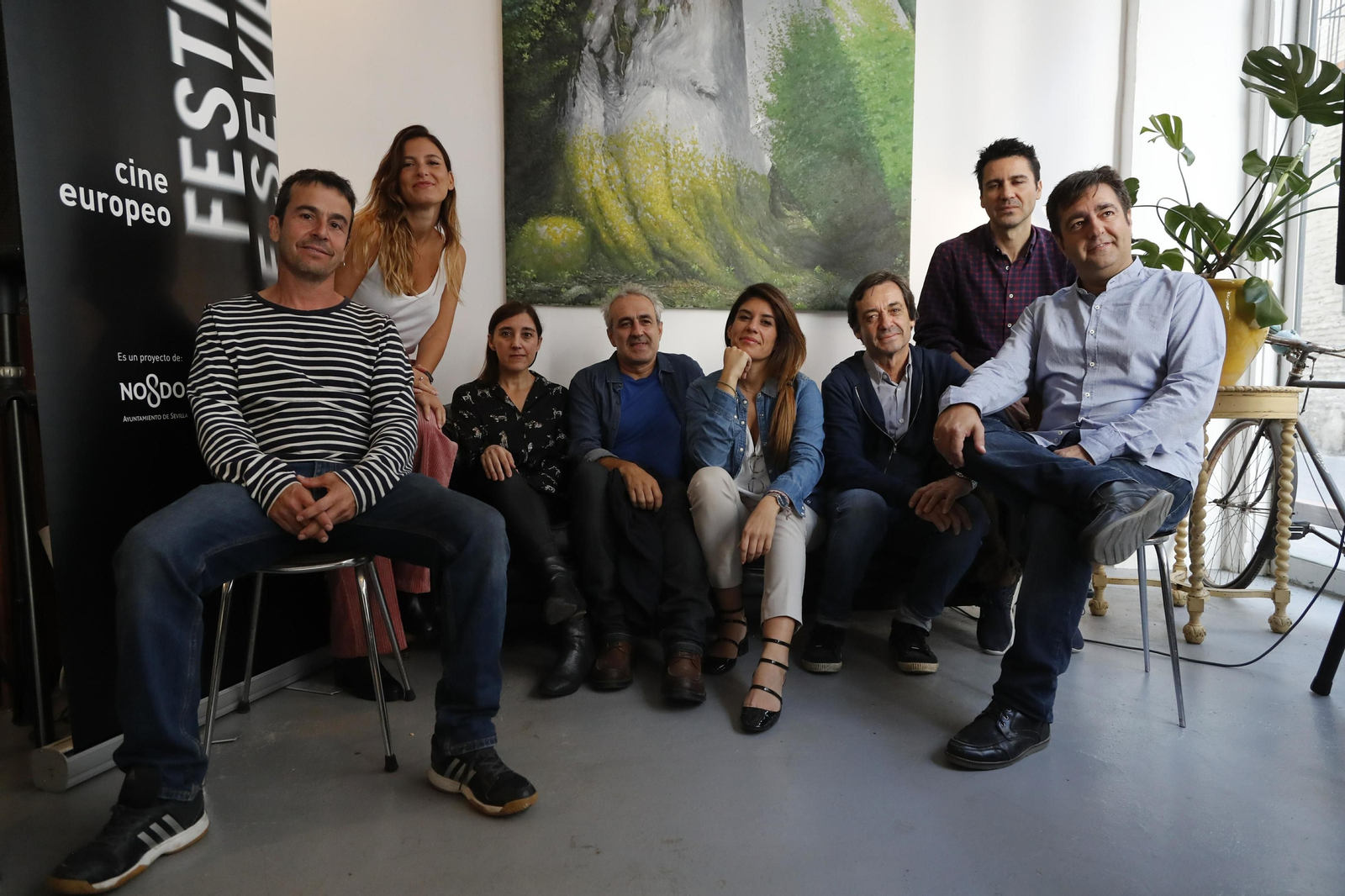 Mariano Agudo, Laura Hojman, María Cañas, Isaías Griñolo, Paola García, Álvaro de Armiñán y Jesús Ponce, en El Gallo Rojo.
