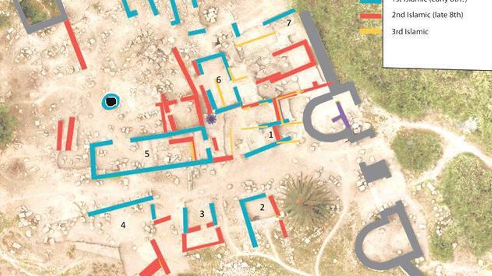 Planta de las casas del área del barrio árabe de Volubilis, en Marruecos.