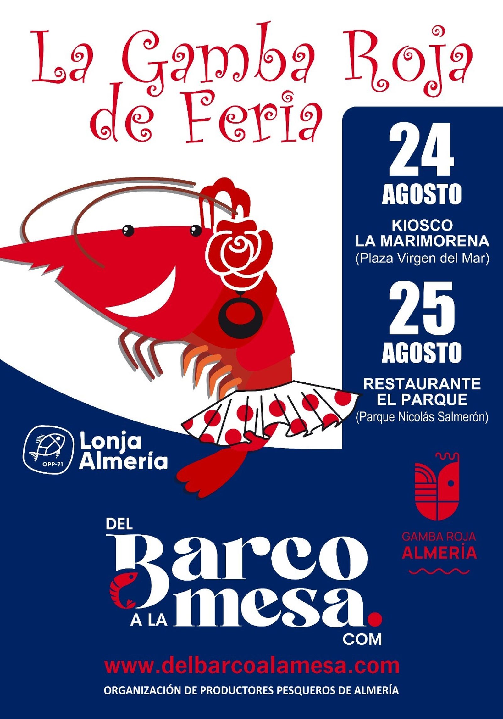 Promoción especial de gamba roja de Almería en la Feria.