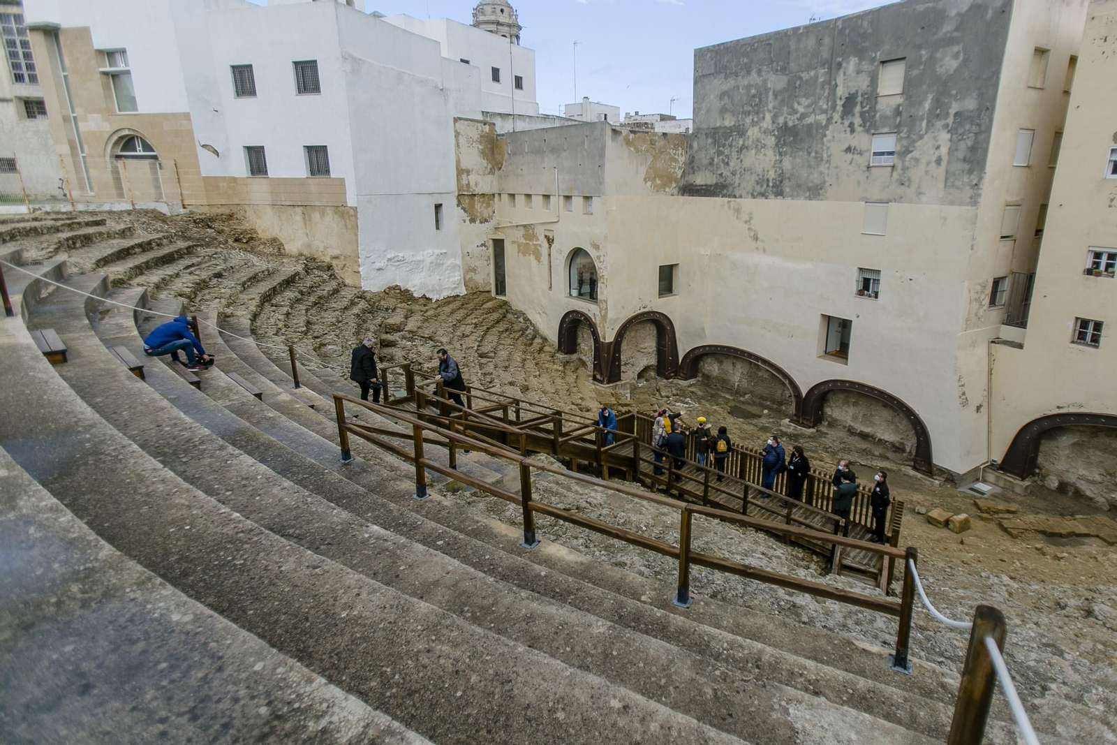 Gradas del Teatro Romano de Cádiz.