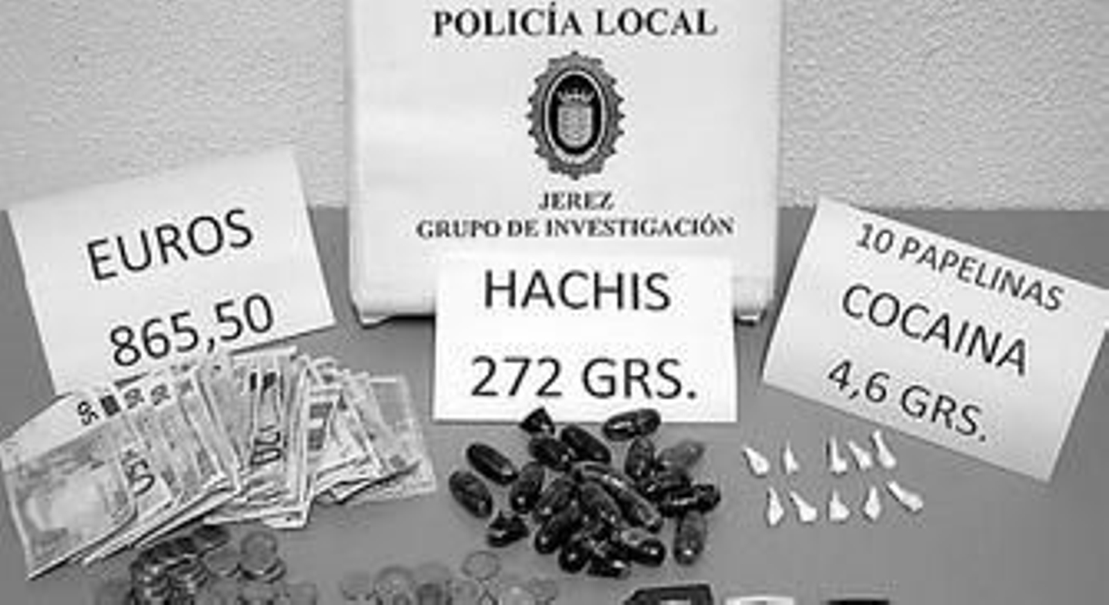 Imagen de lo incautado en esta intervención policial.