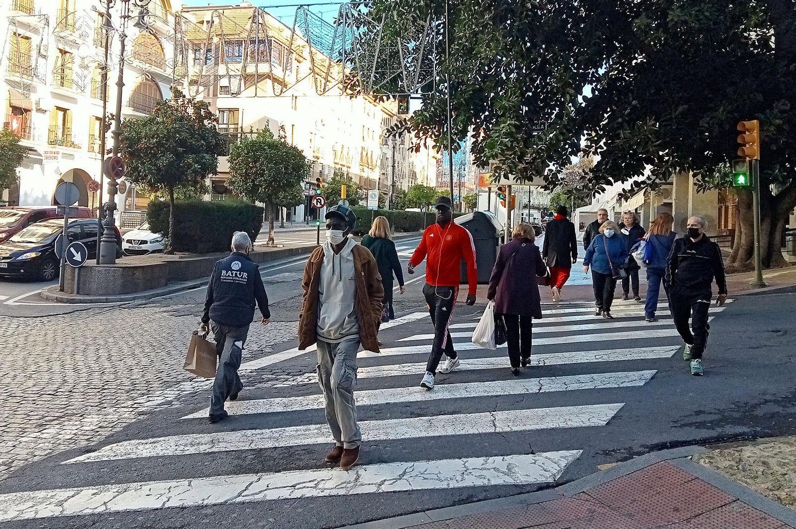 Ambiente en el centro de la capital onubense esta semana.