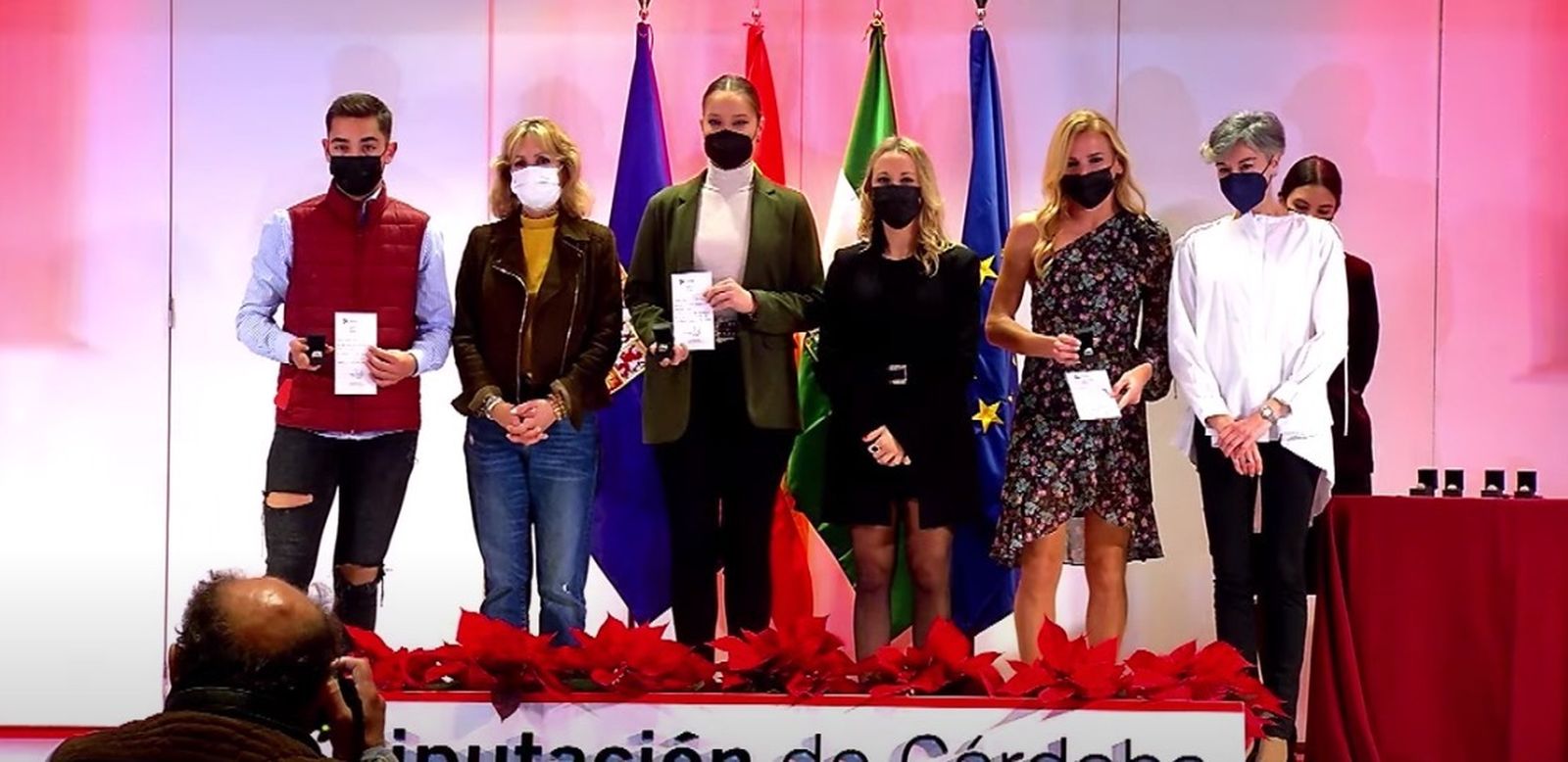 Las autoridades, durante la gala del deporte.