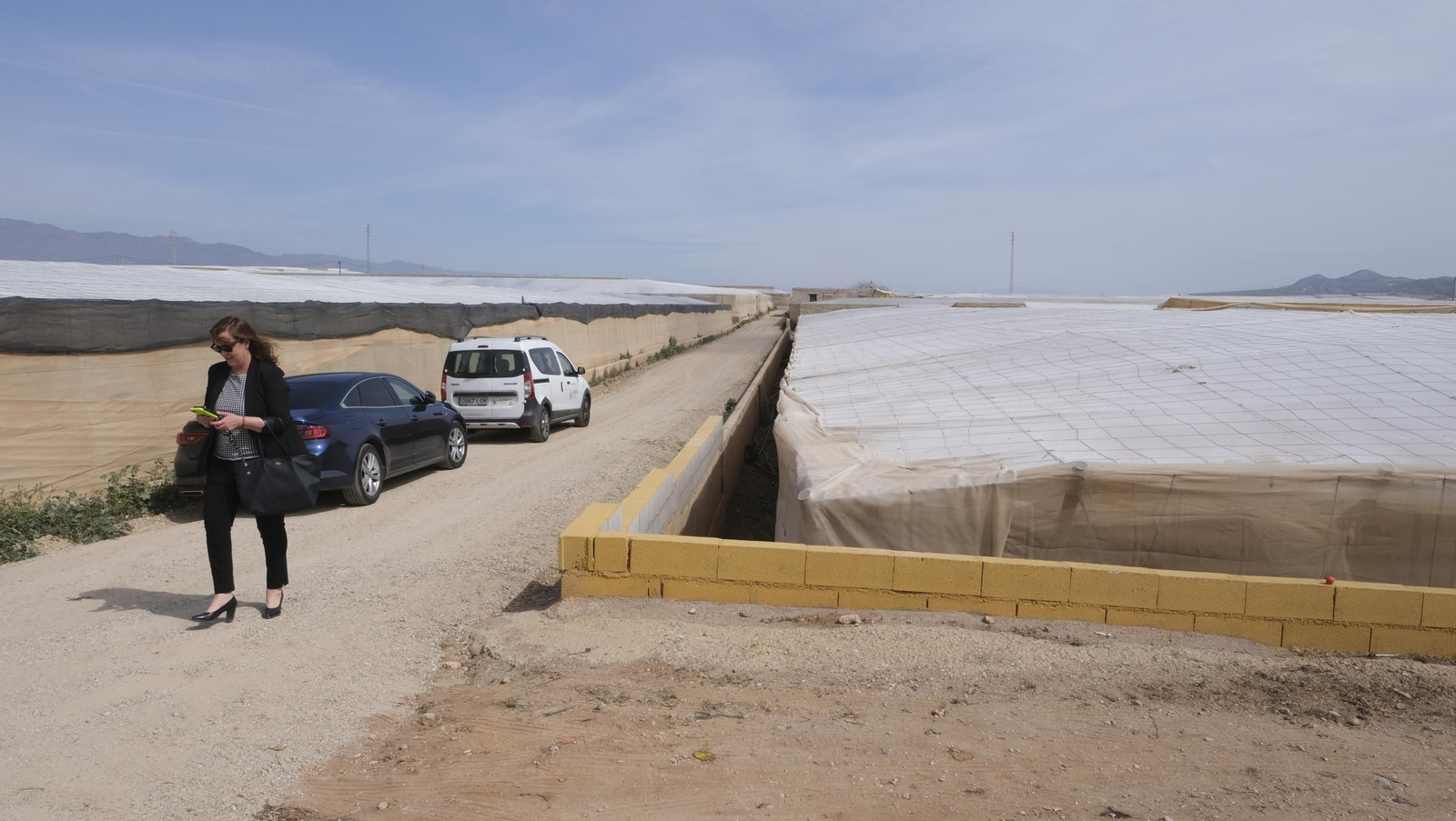 Imágenes de la visita a las obras del camino rural La Palmera