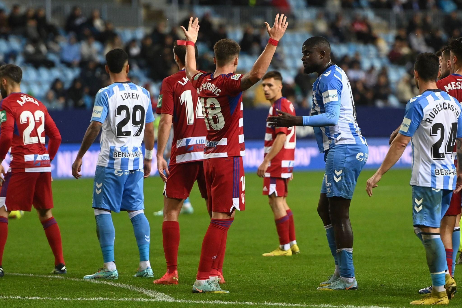 El Málaga CF - Granada CF, en fotos