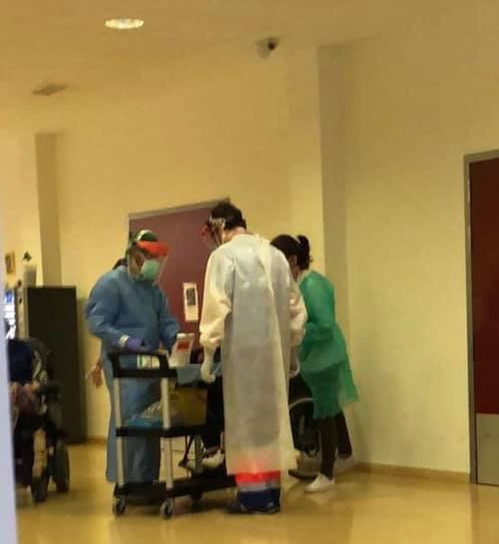 Momento en el que se realizaron los test rápidos en la residencia.