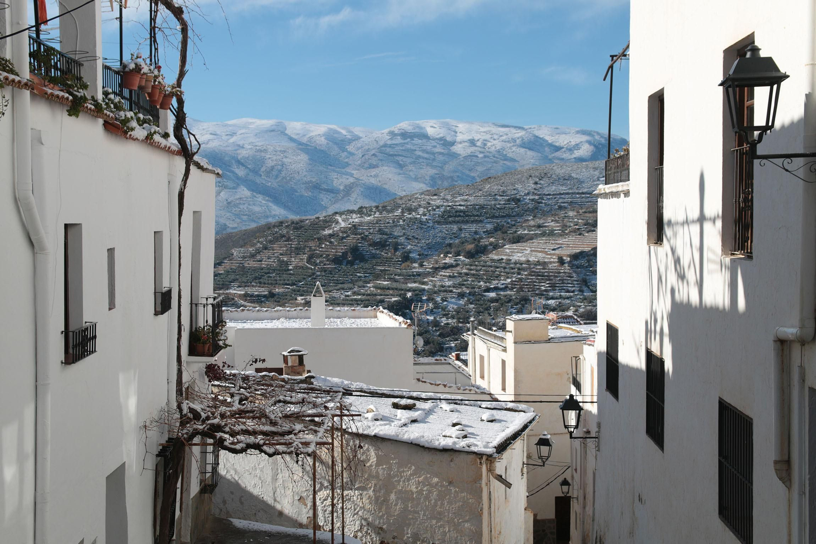 La nieve cubre de blanco la Alpujarra Almeriense