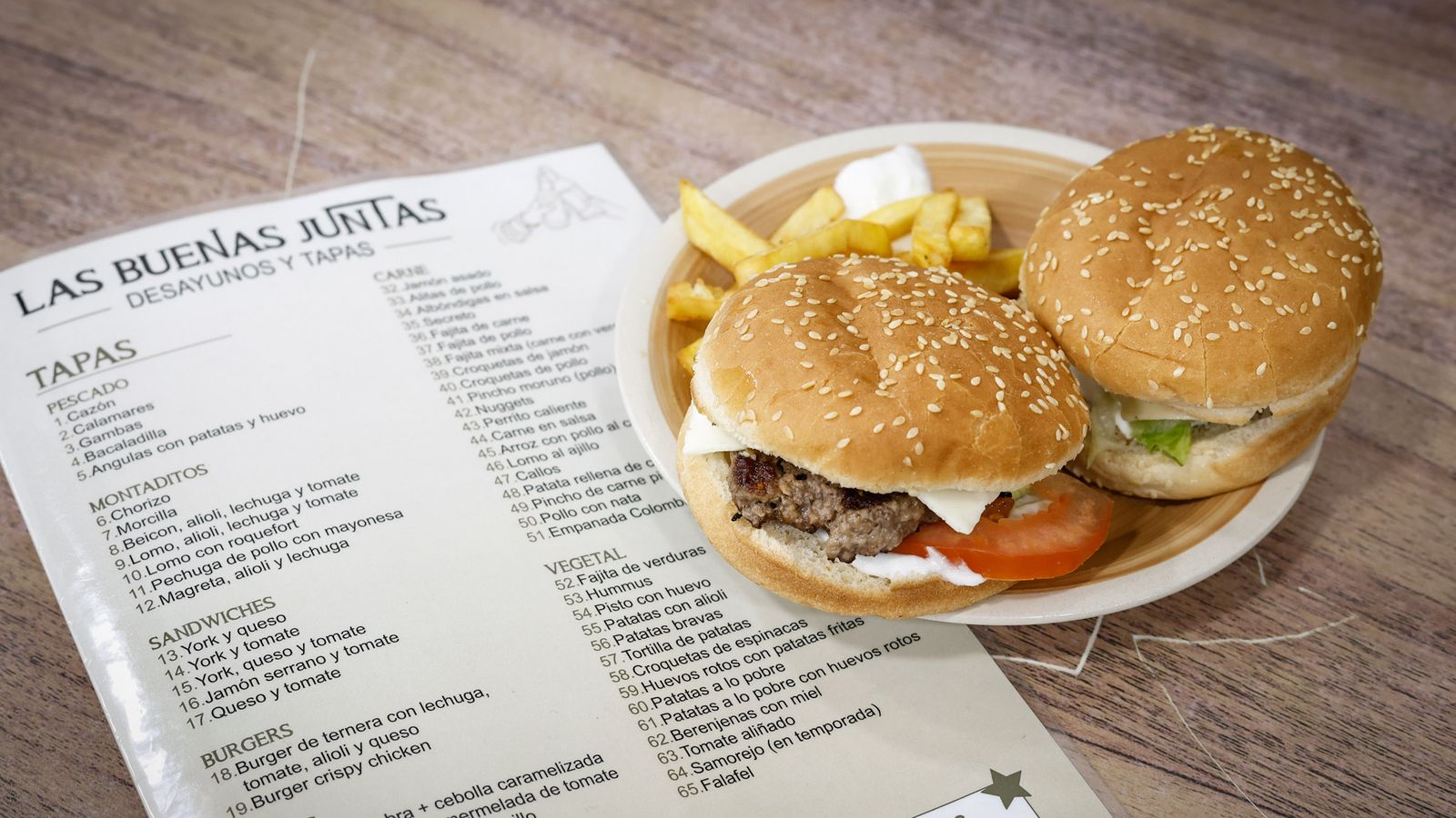 La hamburguesa de ternera, un clásico del lugar.