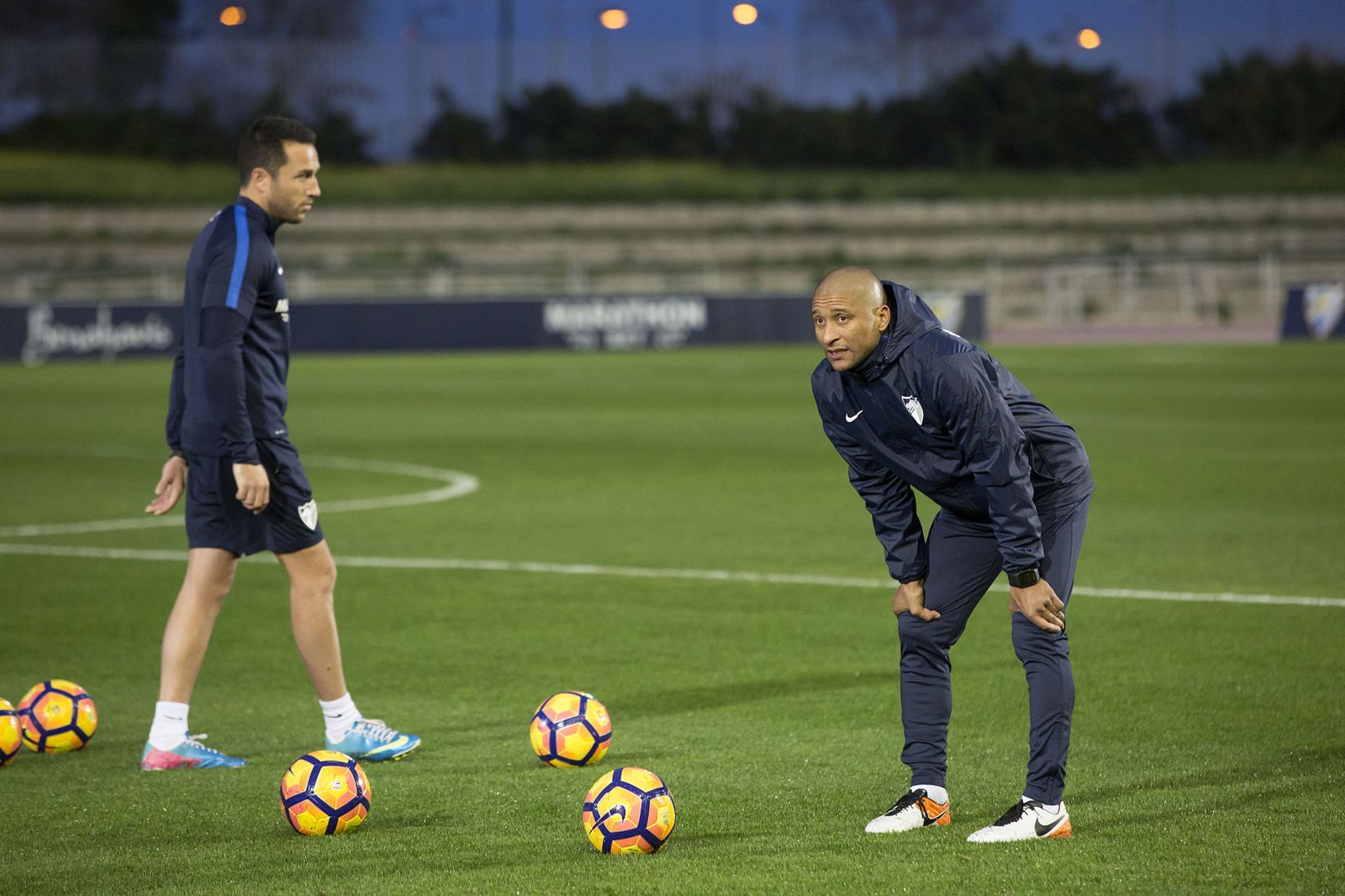 Marcelo Romero, atento en el entrenamiento a puertas abiertas del lunes.
