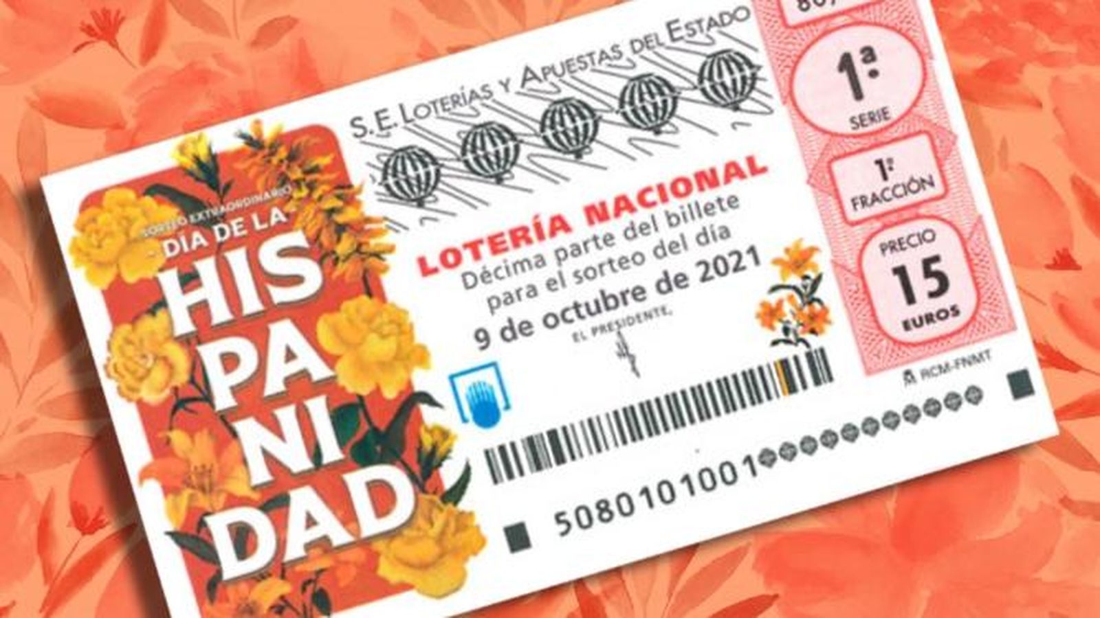 Un cupón del sorteo extraordinario del Día de la Hispanidad de la Lotería
