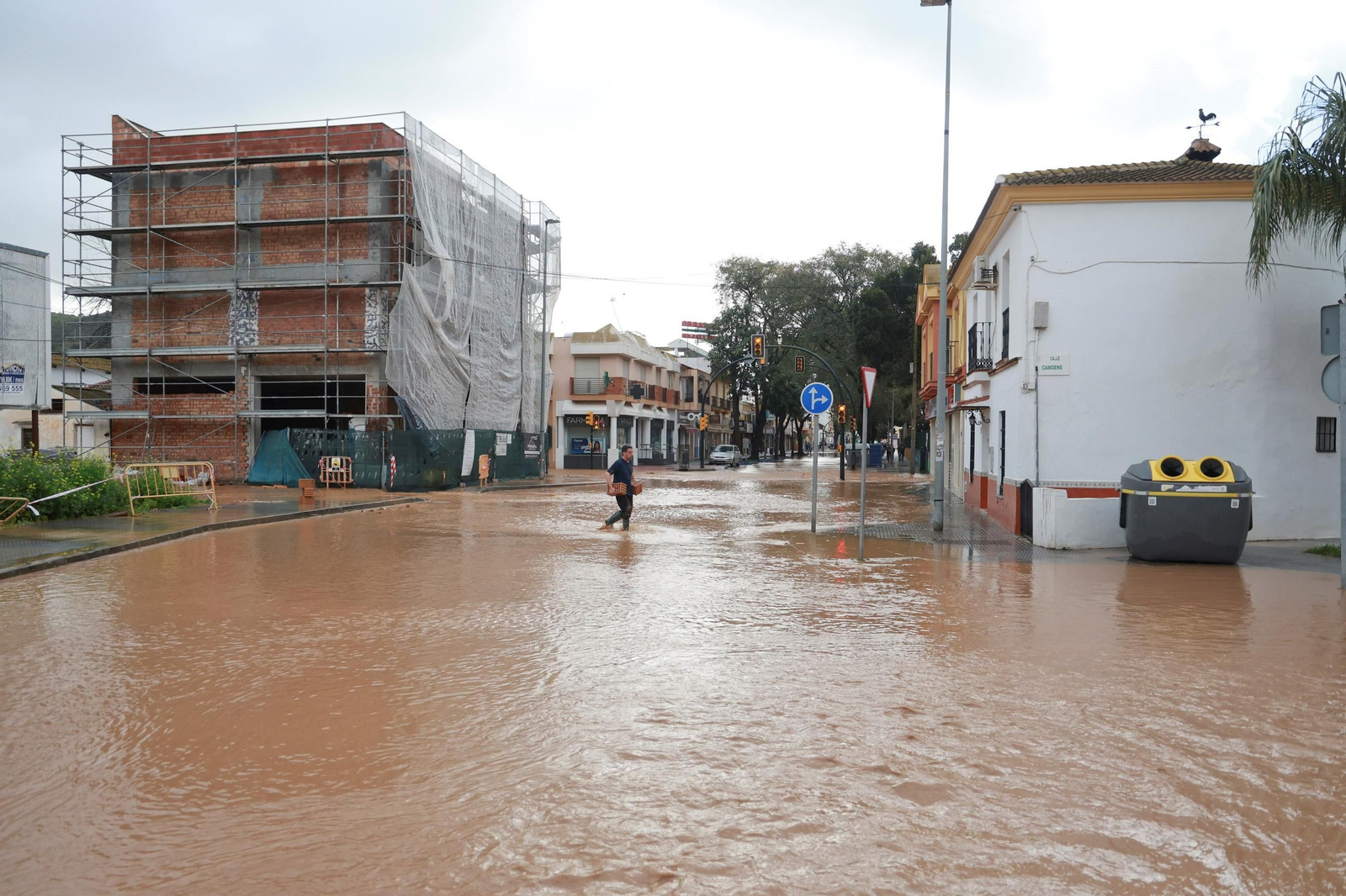 Zonas inundadas en Campanillas tras las últimas lluvias